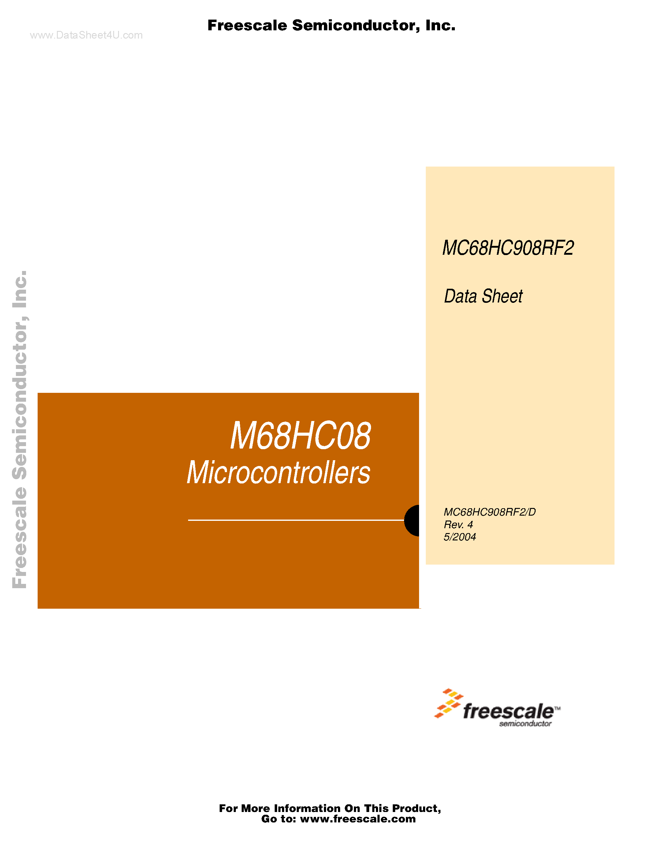 Datasheet MC68HC908RF2 - Microcontrollers page 1