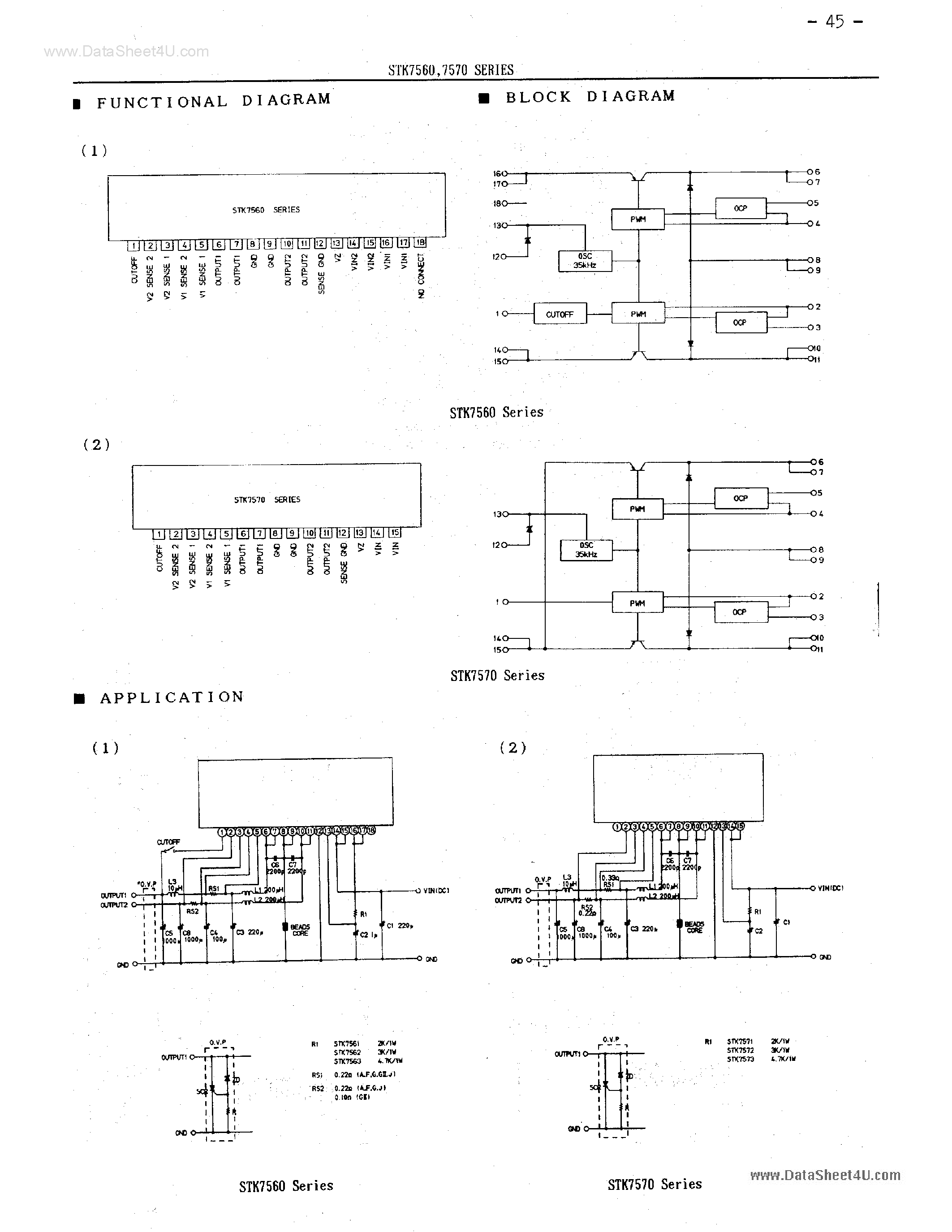 Datasheet STK7563F - OUTPUT TYPE SECONDARY REGULATOR page 2