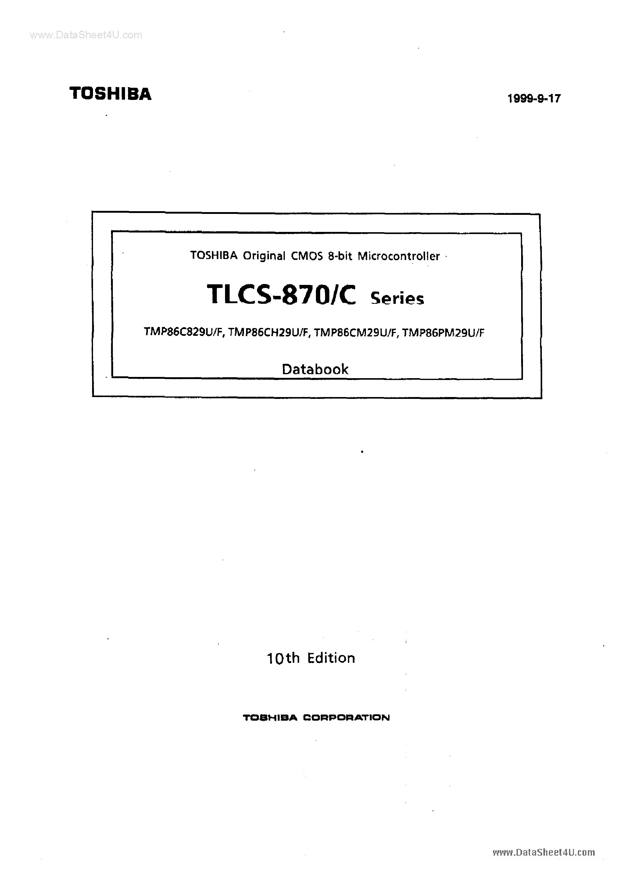 Datasheet TMP86CH29F - (TMP86Cx29x) CMOS 8-Bit Microcontroller page 1