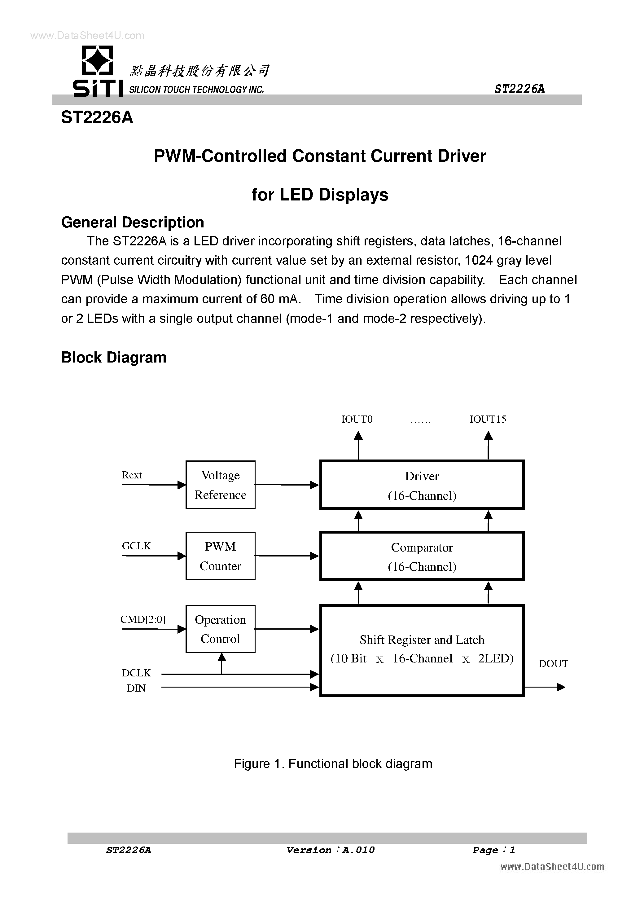 Даташит ST2226A - PWM-Controlled Constant Current Driver страница 2