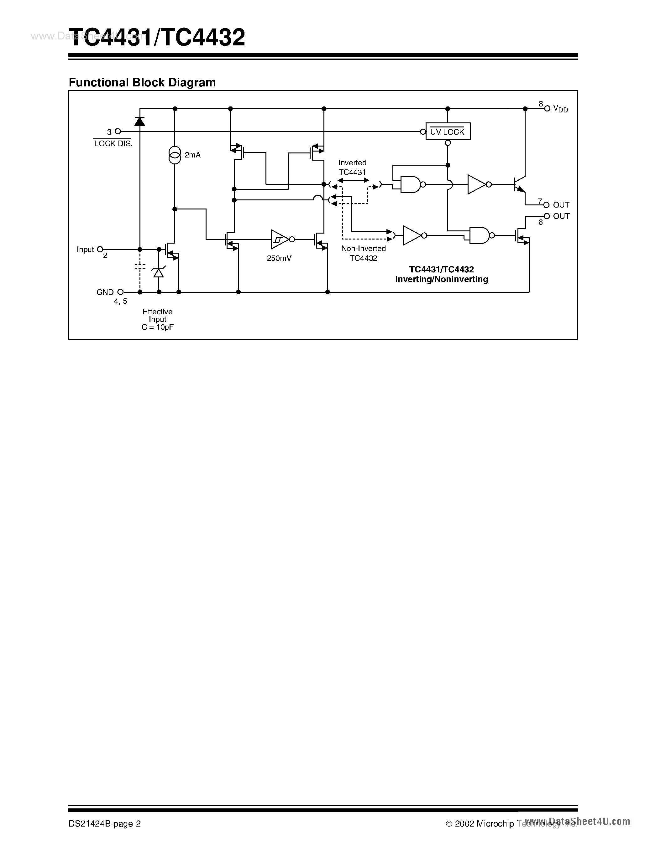 Даташит TC4431 - (TC4431 / TC4432) 1.5A High-Speed 30V MOSFET Drivers страница 2