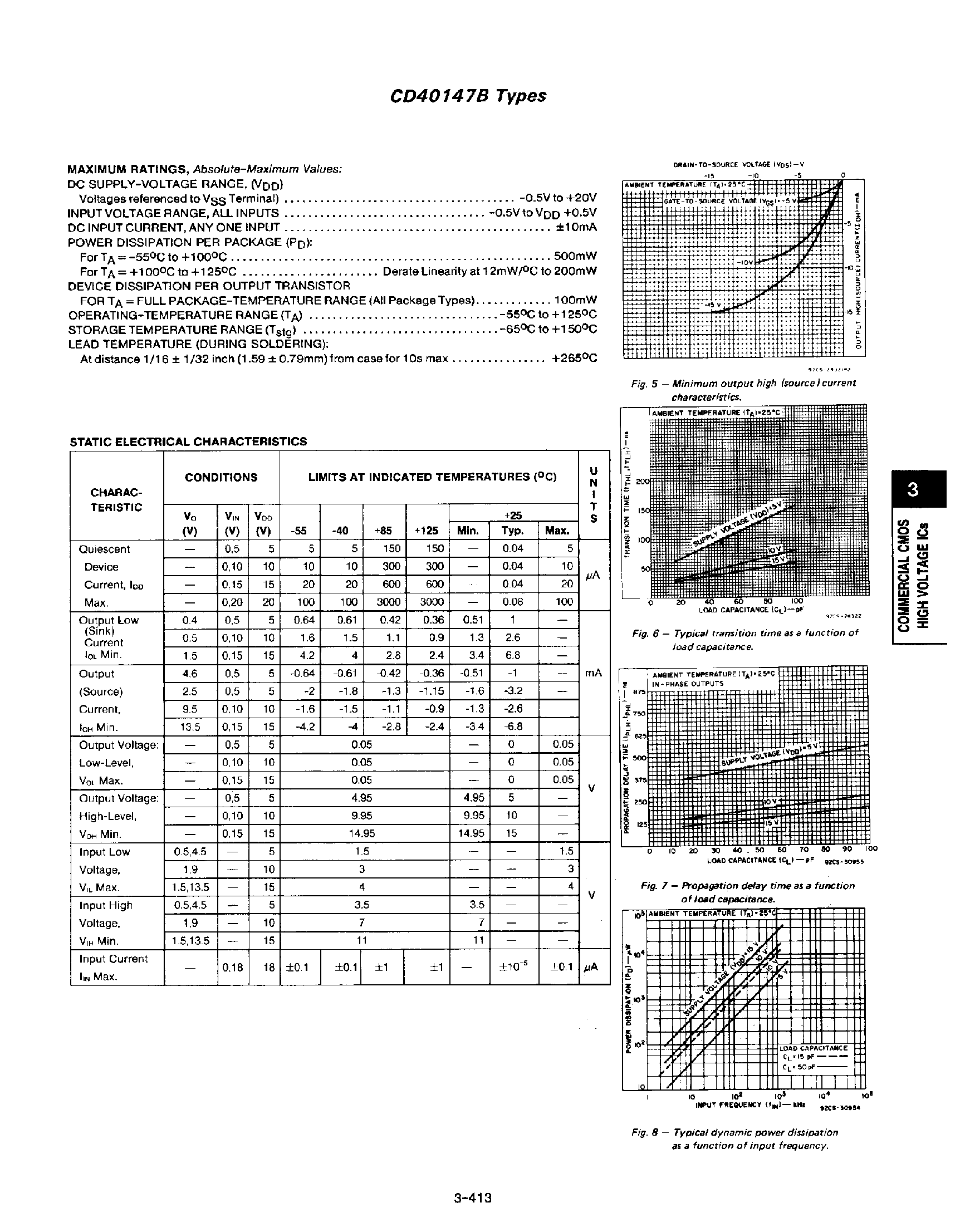 Datasheet CD40147B - 10-Line to 4-Line BCD Priority Encoder page 2