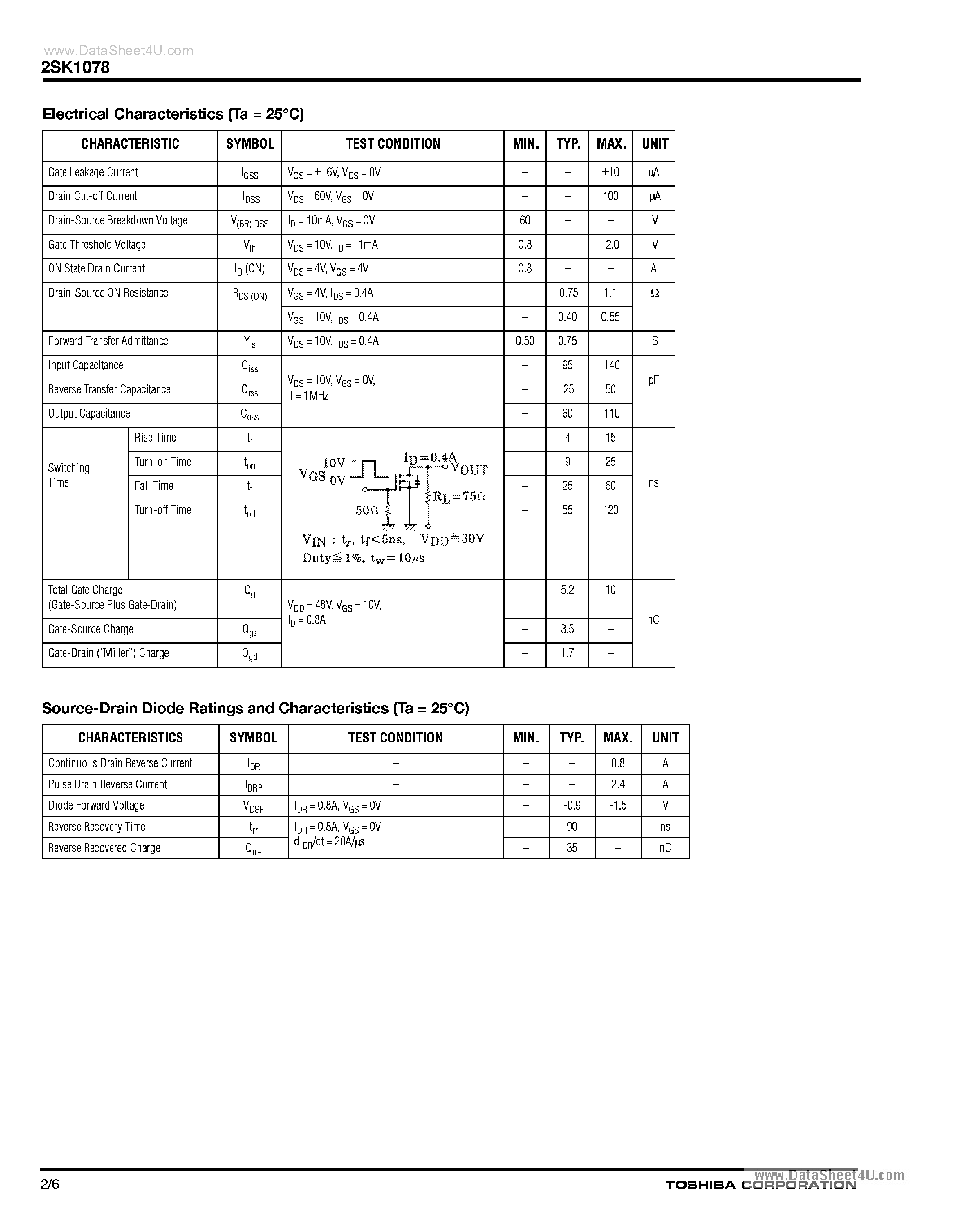 Datasheet 2SK1078 - Field Effect Transistor page 2