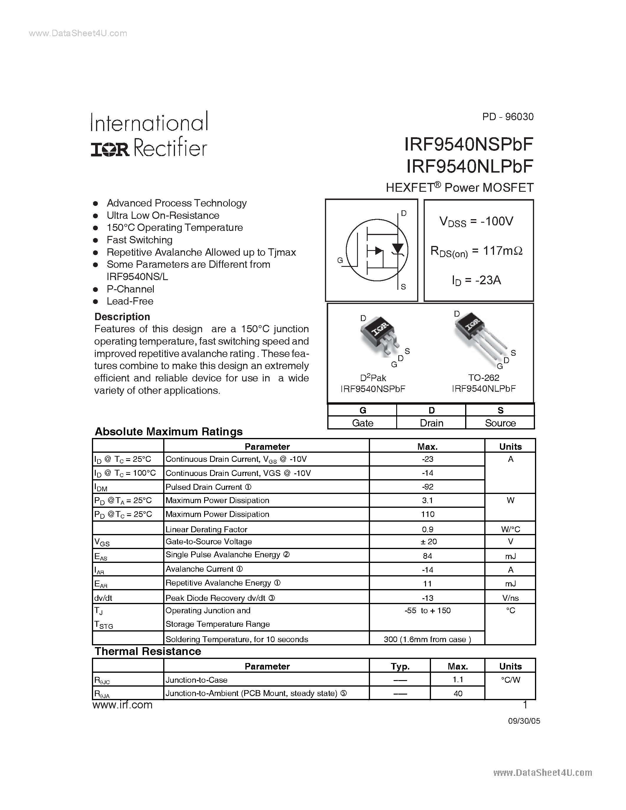 Irf9540npbf схема включения