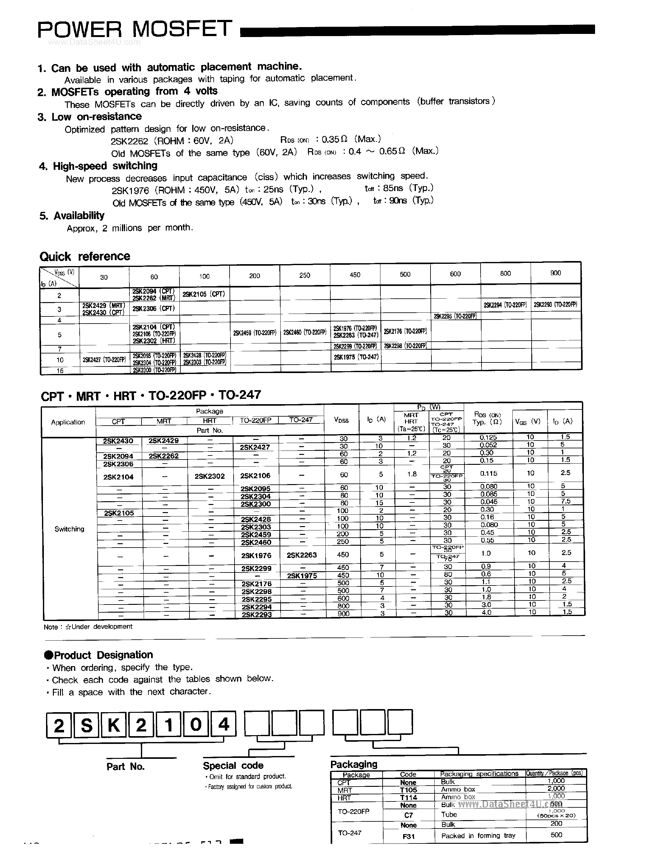 Datasheet K2176 - Search -----> 2SK2176 page 1