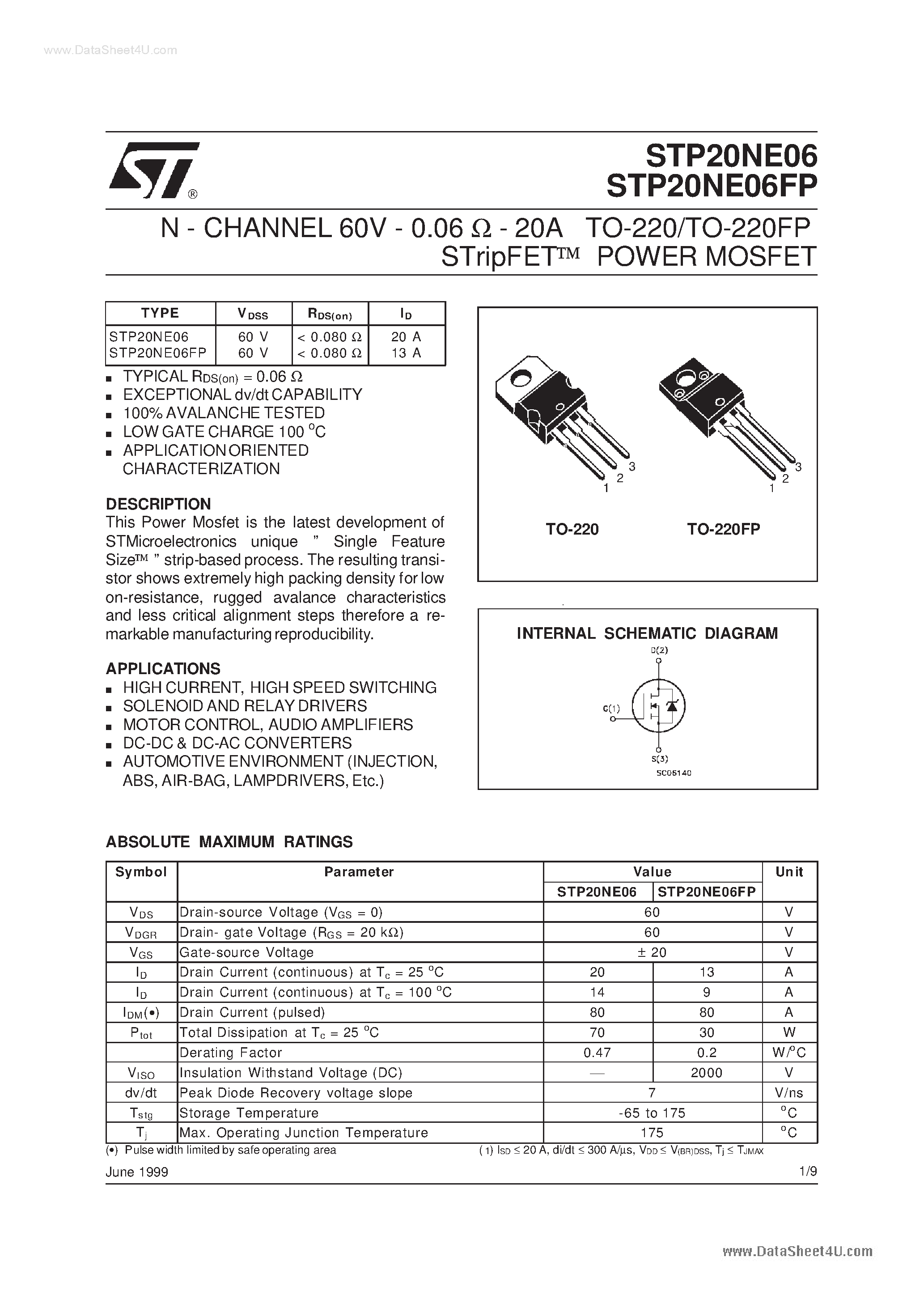 Даташит P20NE - Search -----> STP20NE страница 1