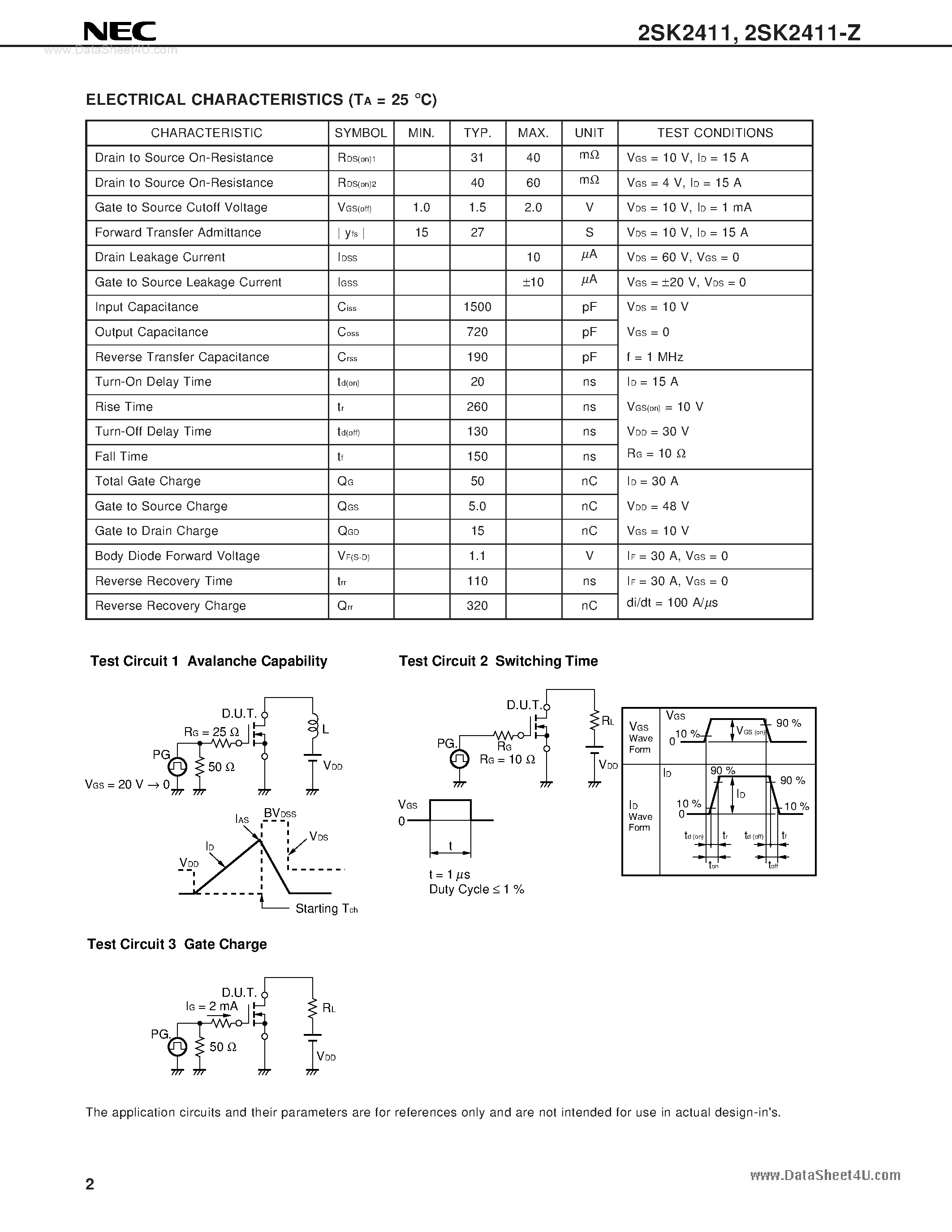 Datasheet K2411 - Search -----> 2SK2411 page 2