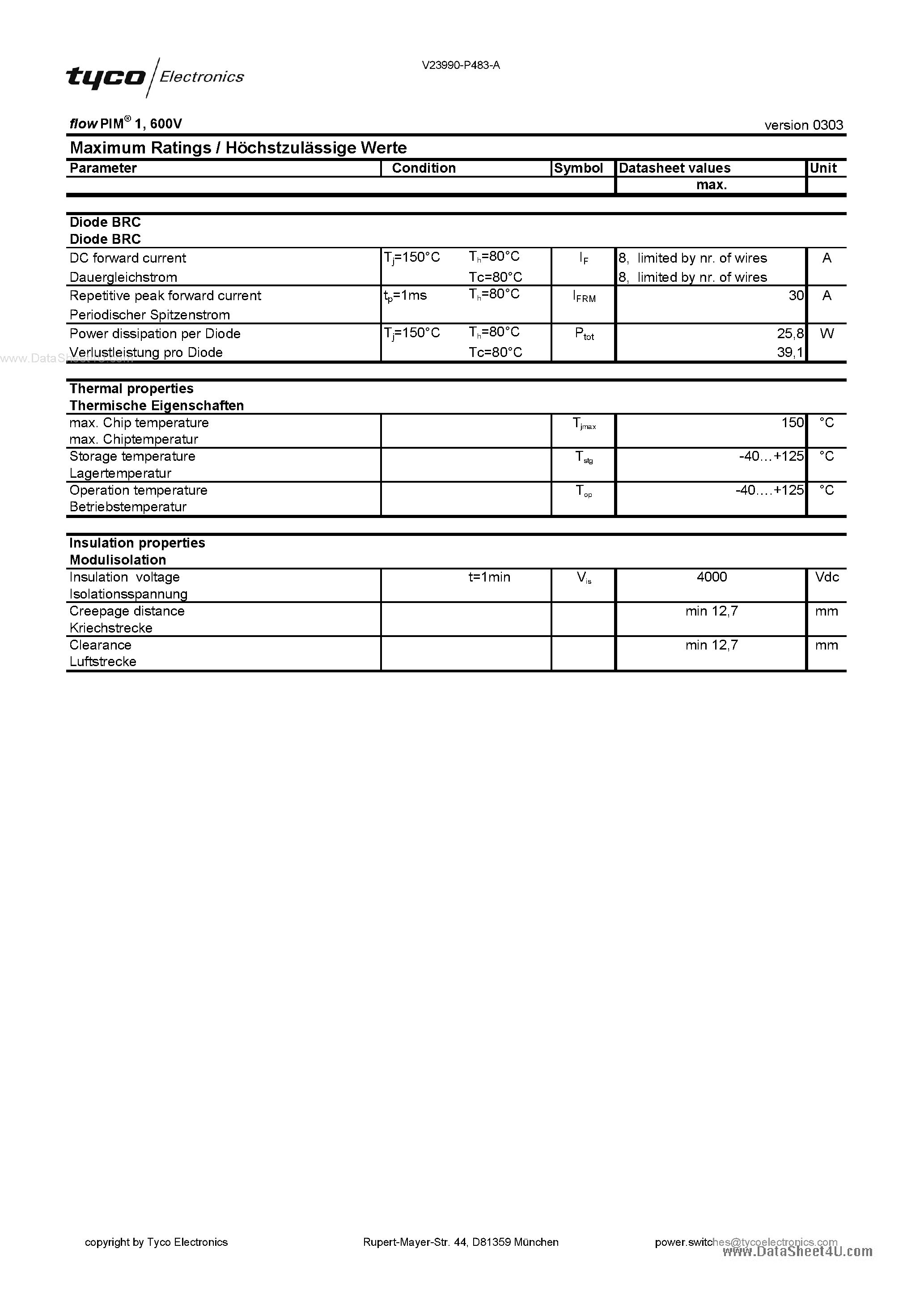 Даташит V23990-P483-A - Flow PIM 1 страница 2