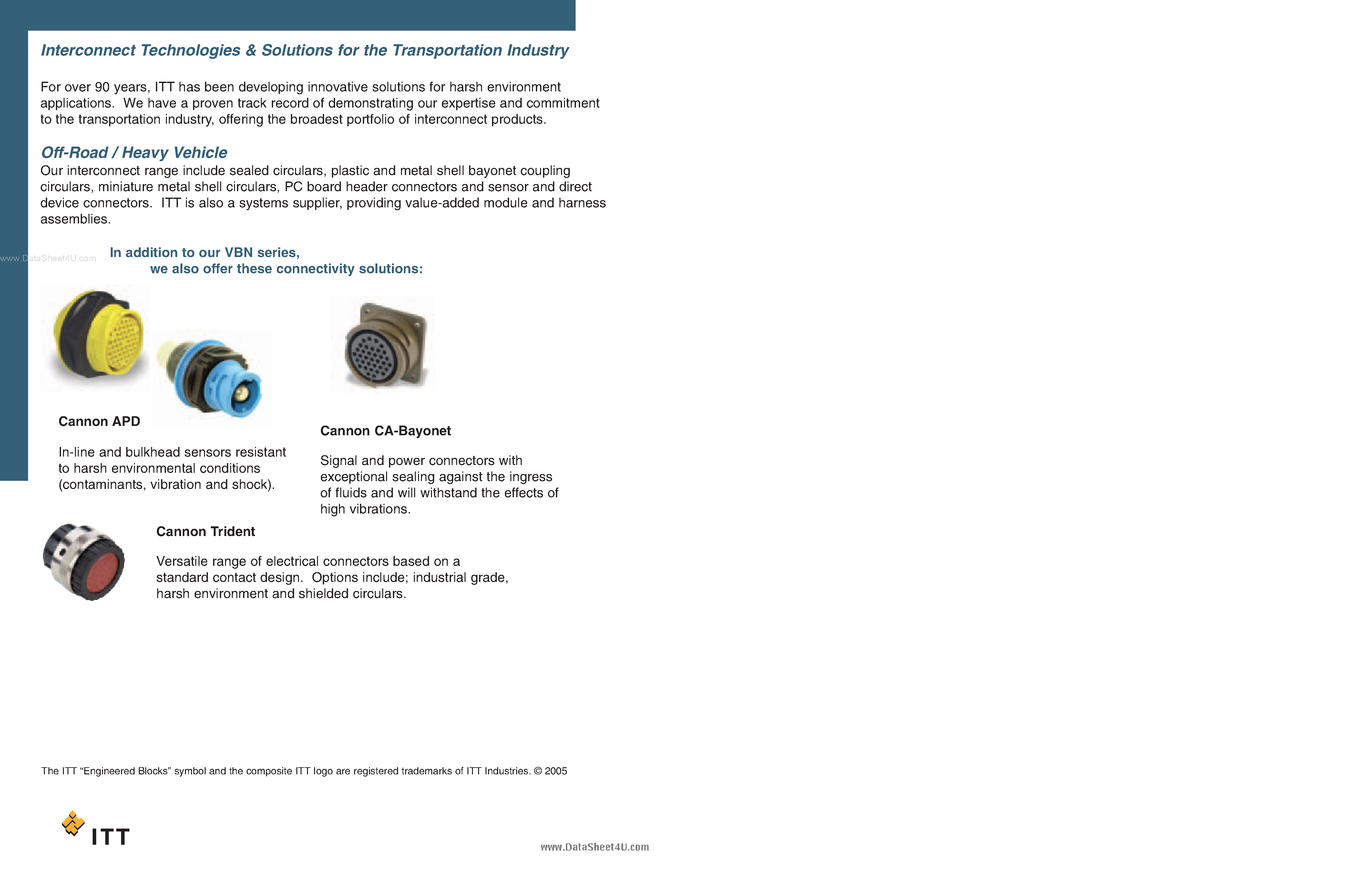 Datasheet VBN - Veam VBN Connectors page 2