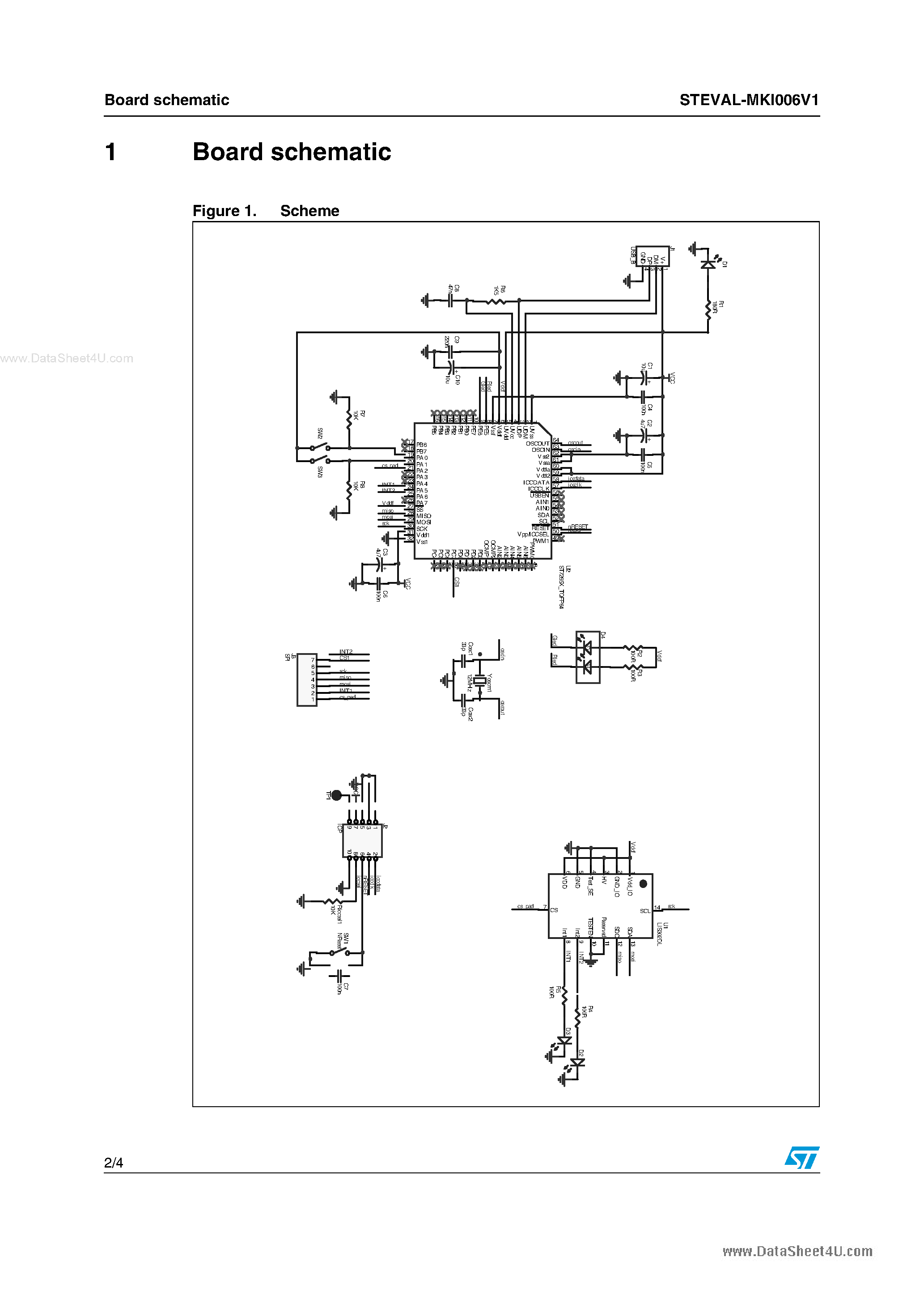 Даташит STEVAL-MKI006V1 - digital output low voltage linear accelerometer evaluation board based страница 2