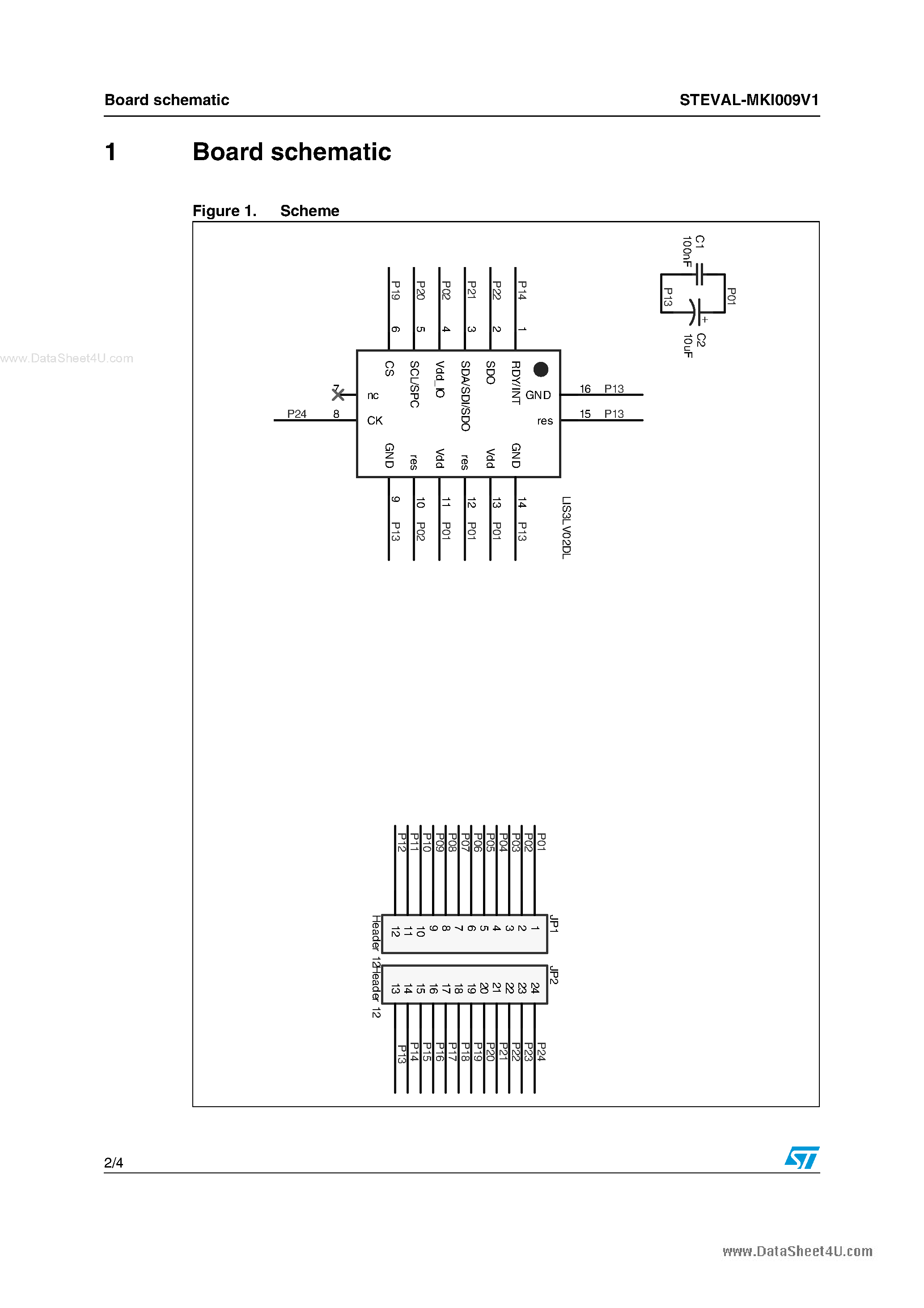 Даташит STEVAL-MKI009V1 - digital output low voltage linear accelerometer evaluation board based страница 2