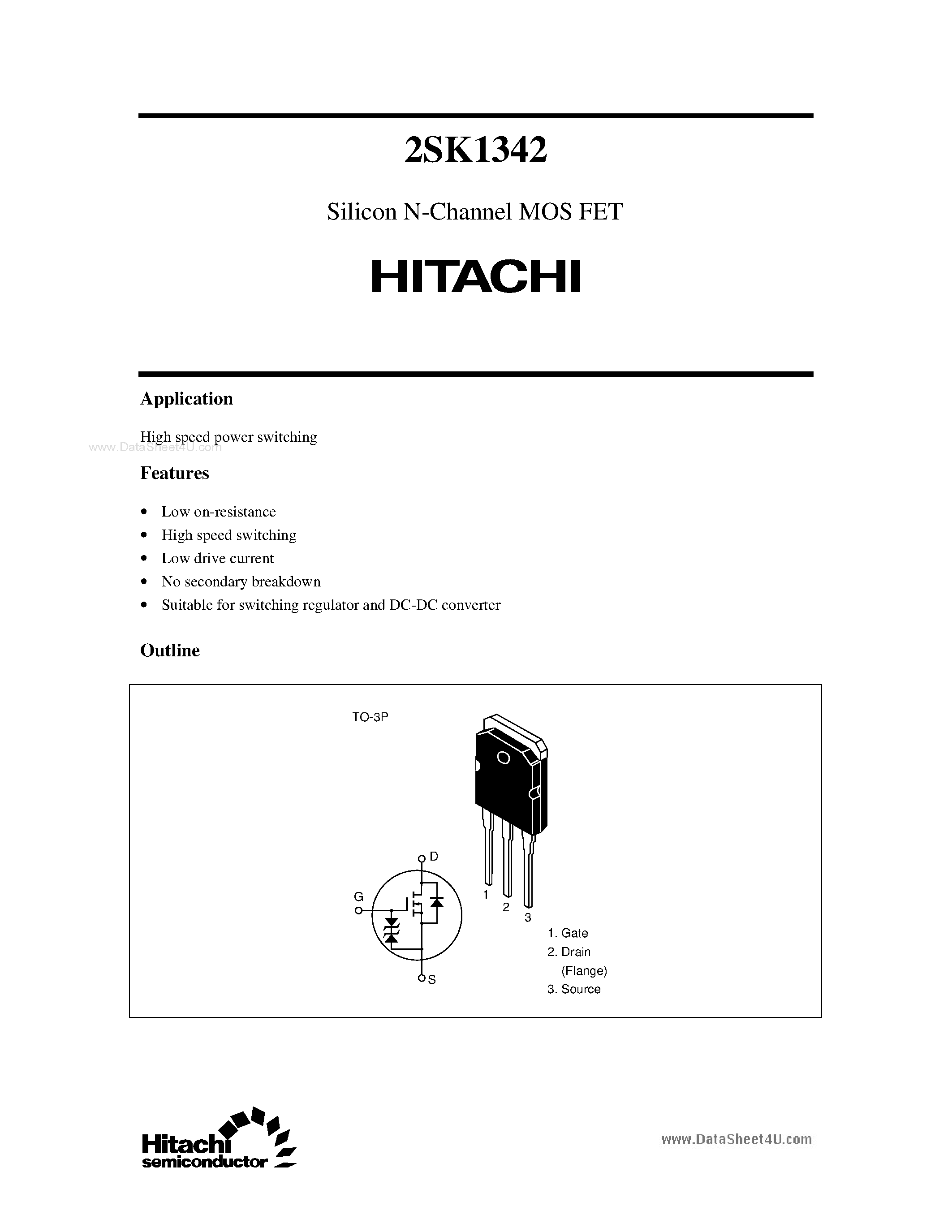 Datasheet K1342 - Search -----> 2SK1342 page 1