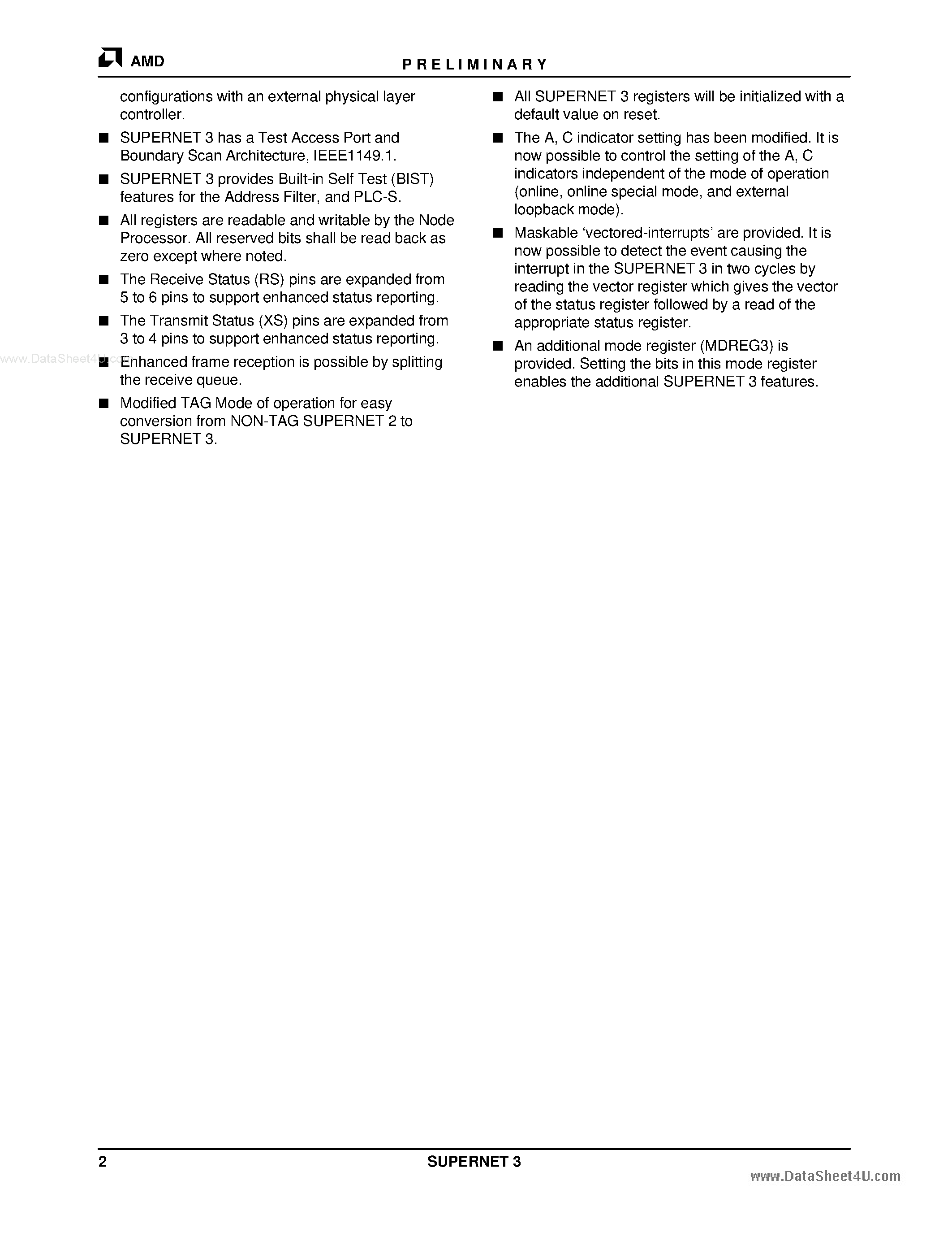 Datasheet AM79C850 - SUPERNET 3 page 2