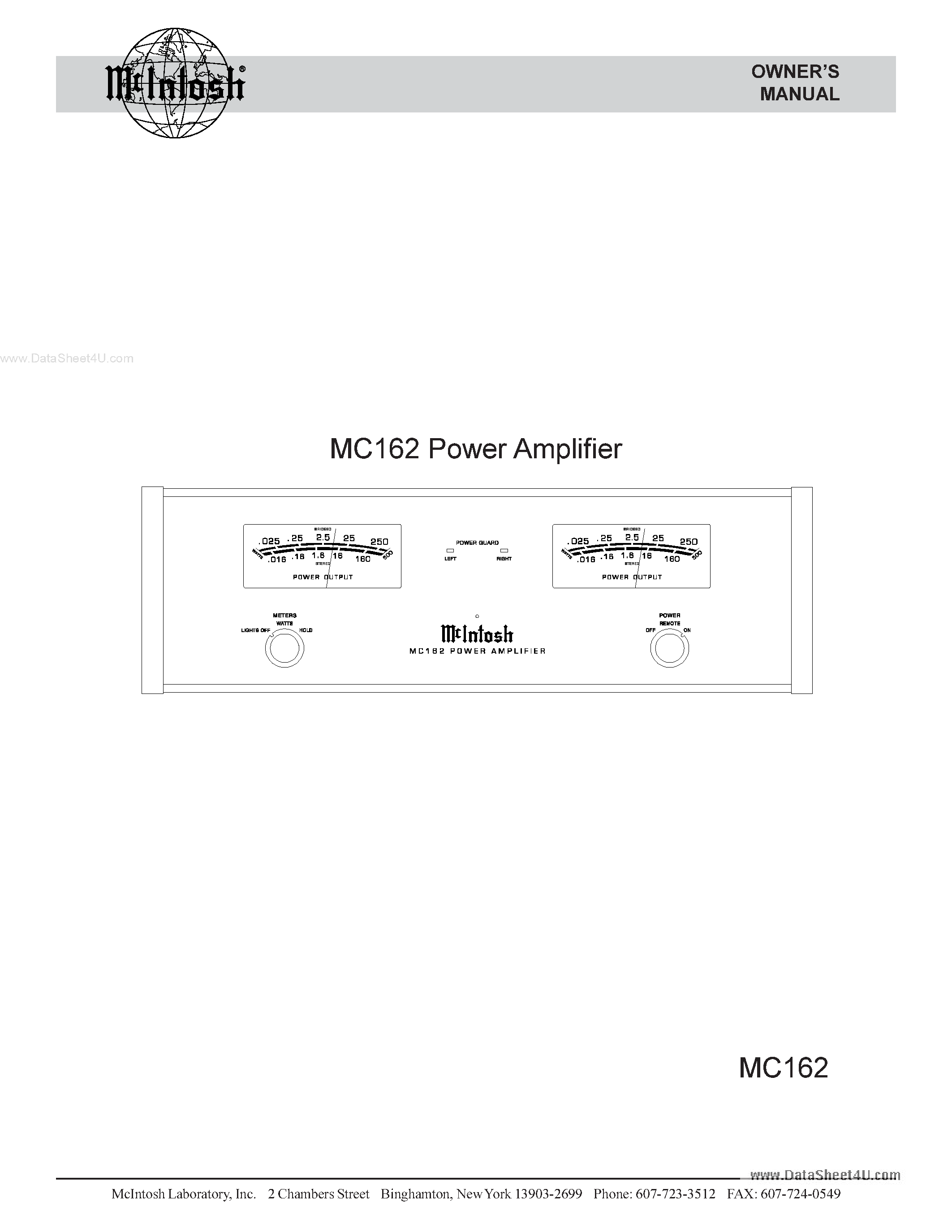 Datasheet MC162 - Power Amplifier page 1