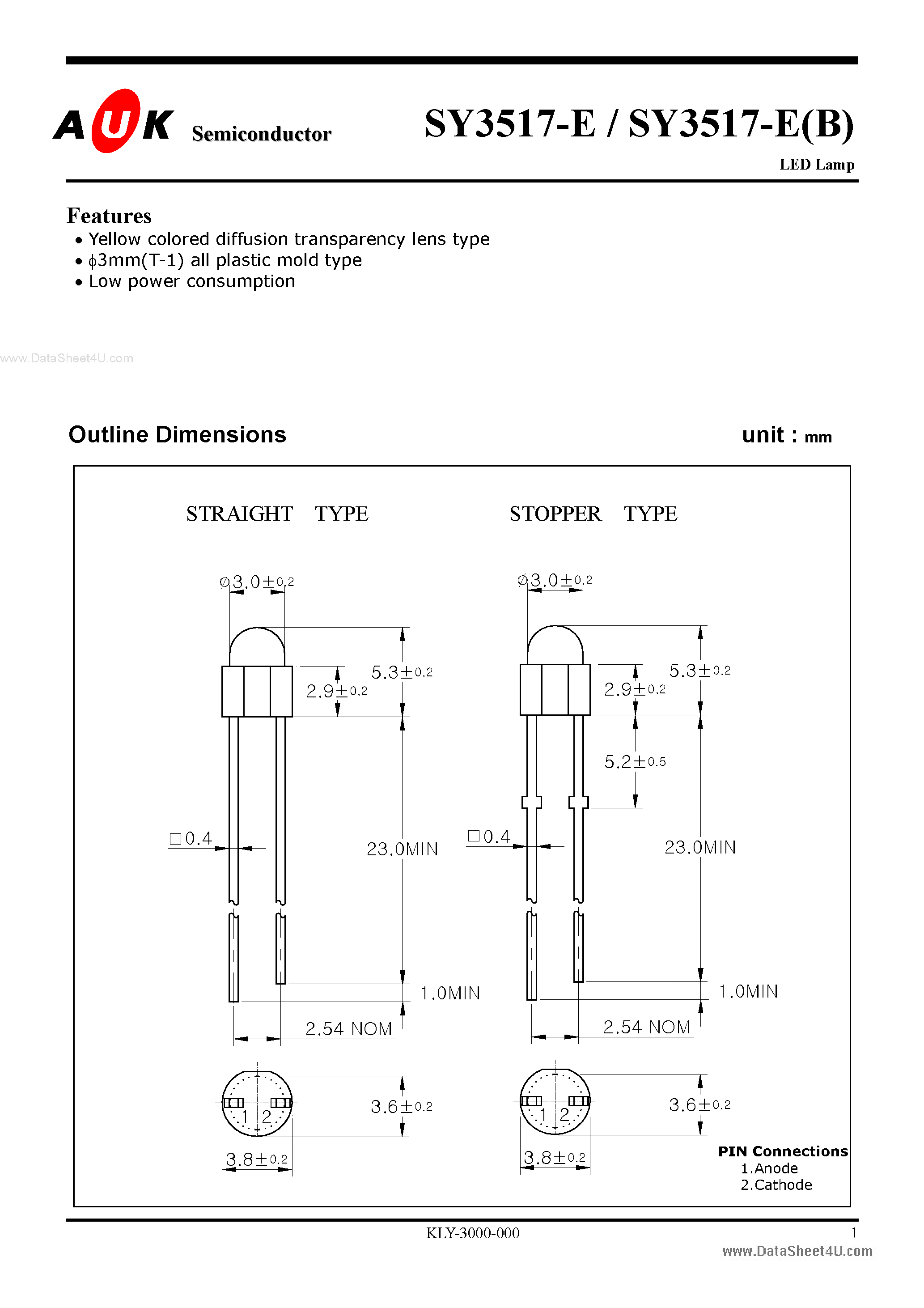 Datasheet SY3517-E - LED Lamp page 1