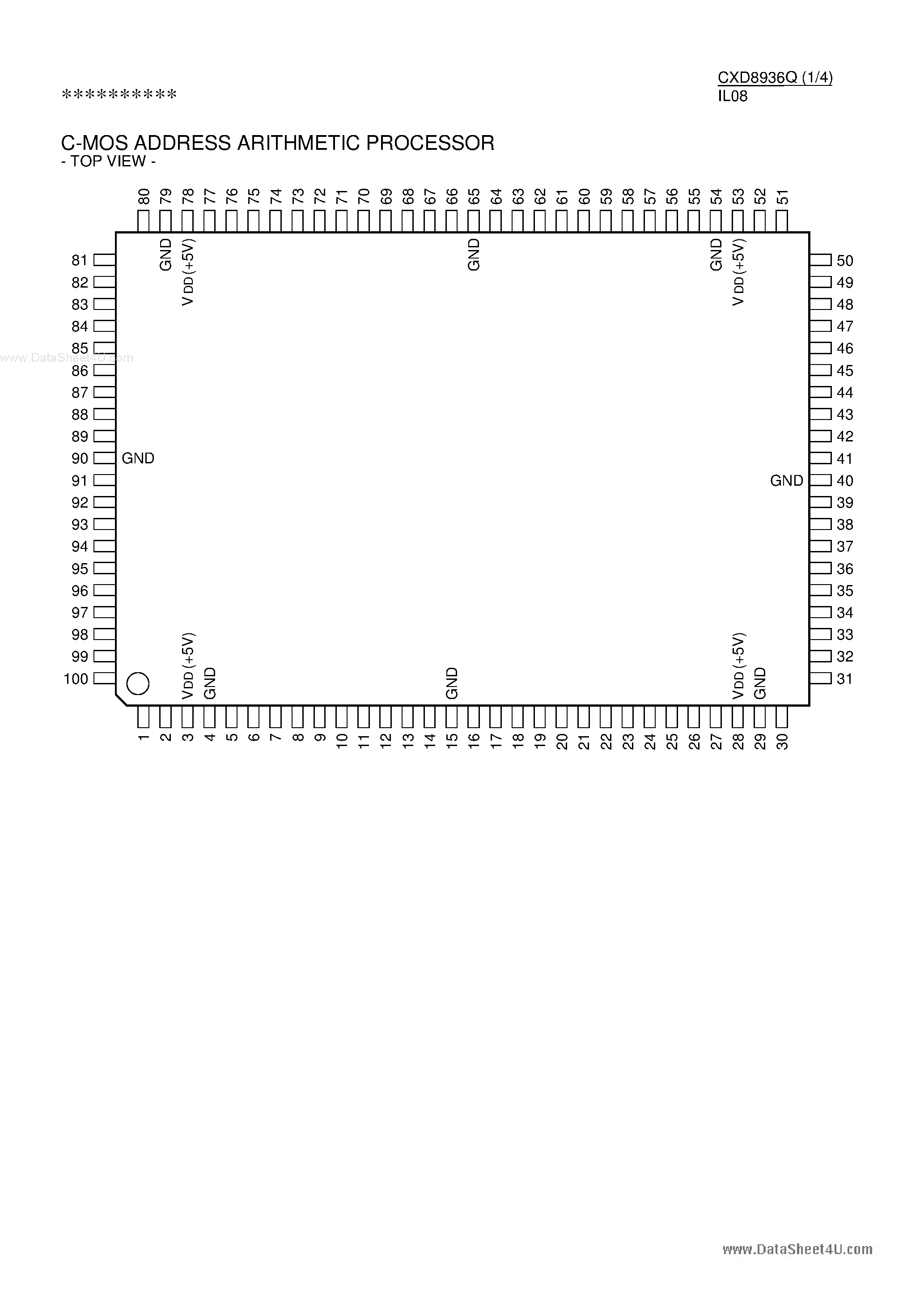 Datasheet CXD8936Q - CMOS Address Arithmetic Processor page 1