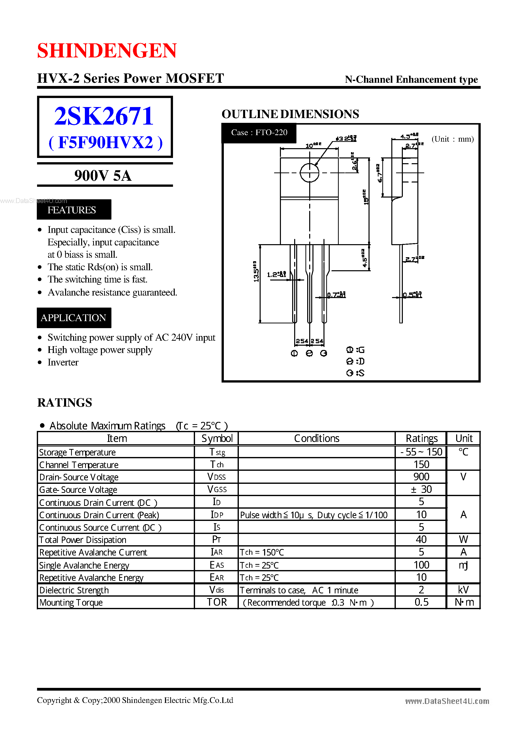 Datasheet K2671 - Search -----> 2SK2671 page 1