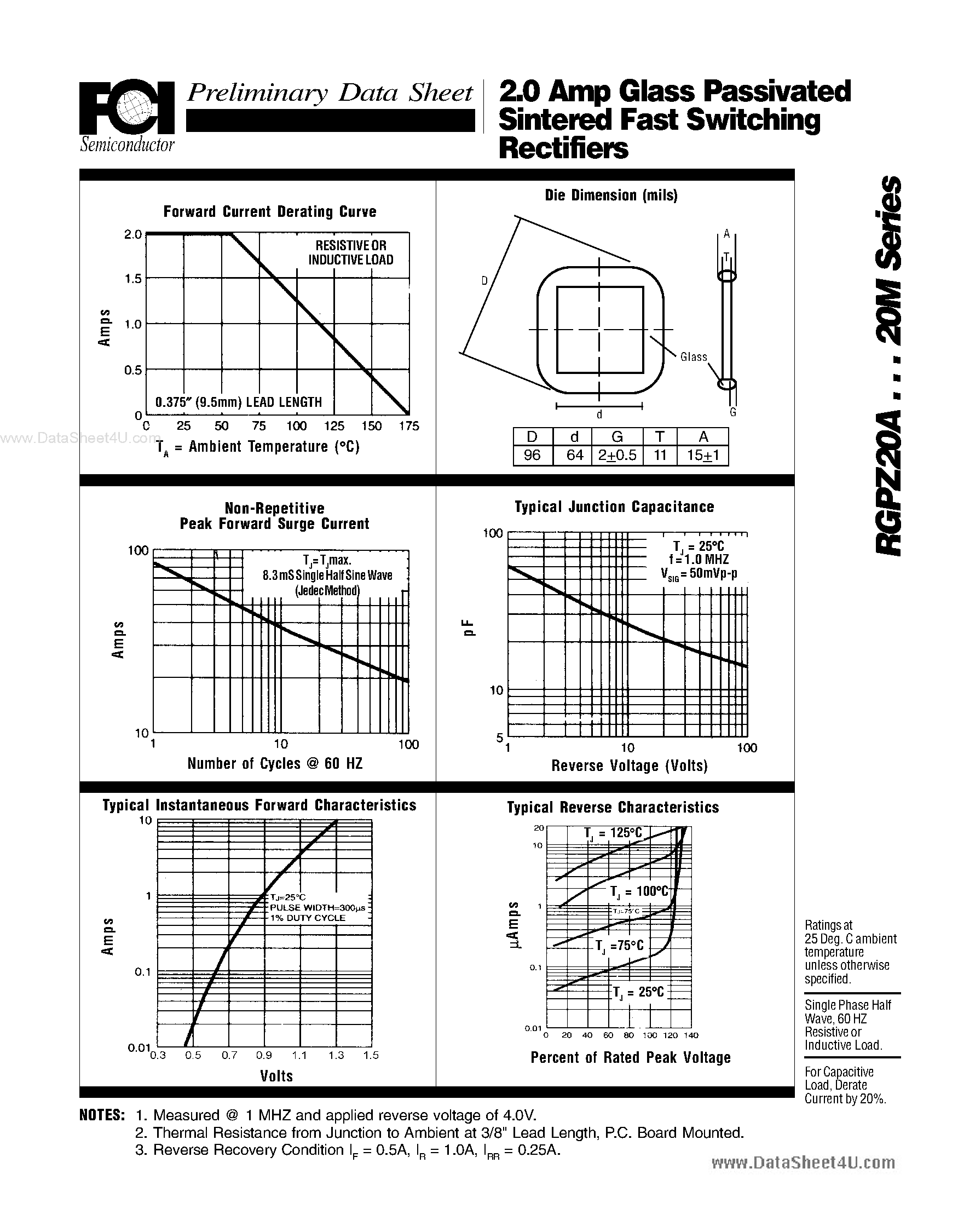 Даташит RGPZ20A - (RGPZ20x) 2.0 Amp Glass Passivated Sintered Fast Switching Rectifiers Mechanical Dimensions страница 2