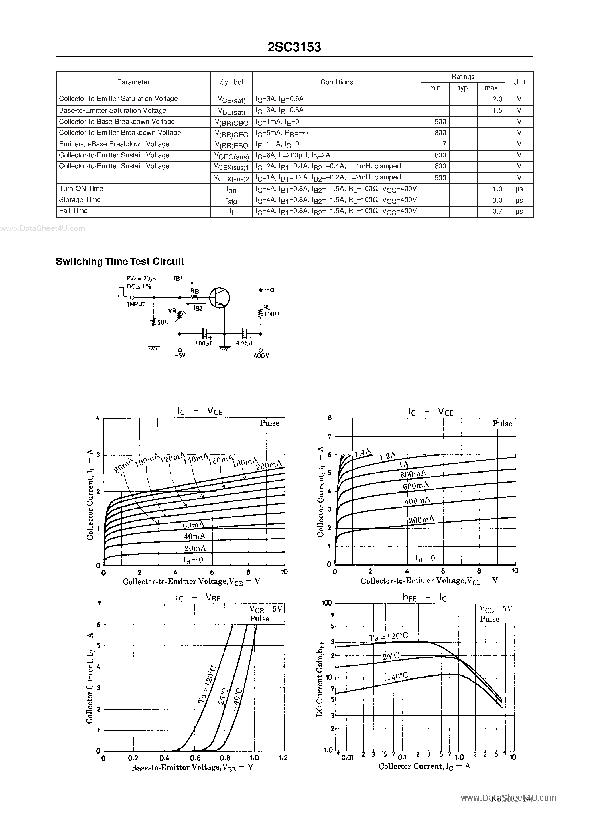 Даташит C3153 - Search -----> 2SC3153 страница 2