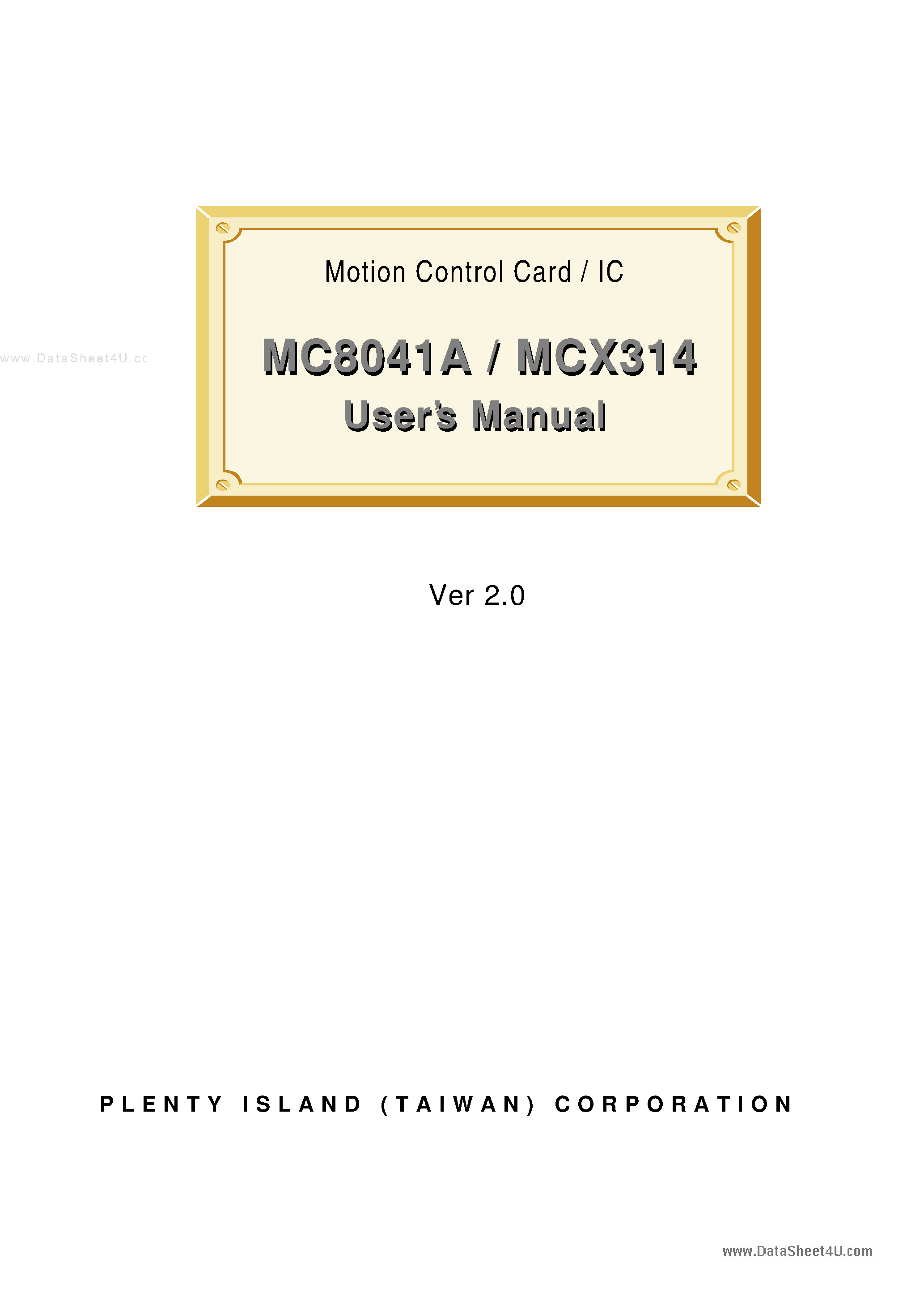 Datasheet MC8041A - Motion Control Card IC page 1