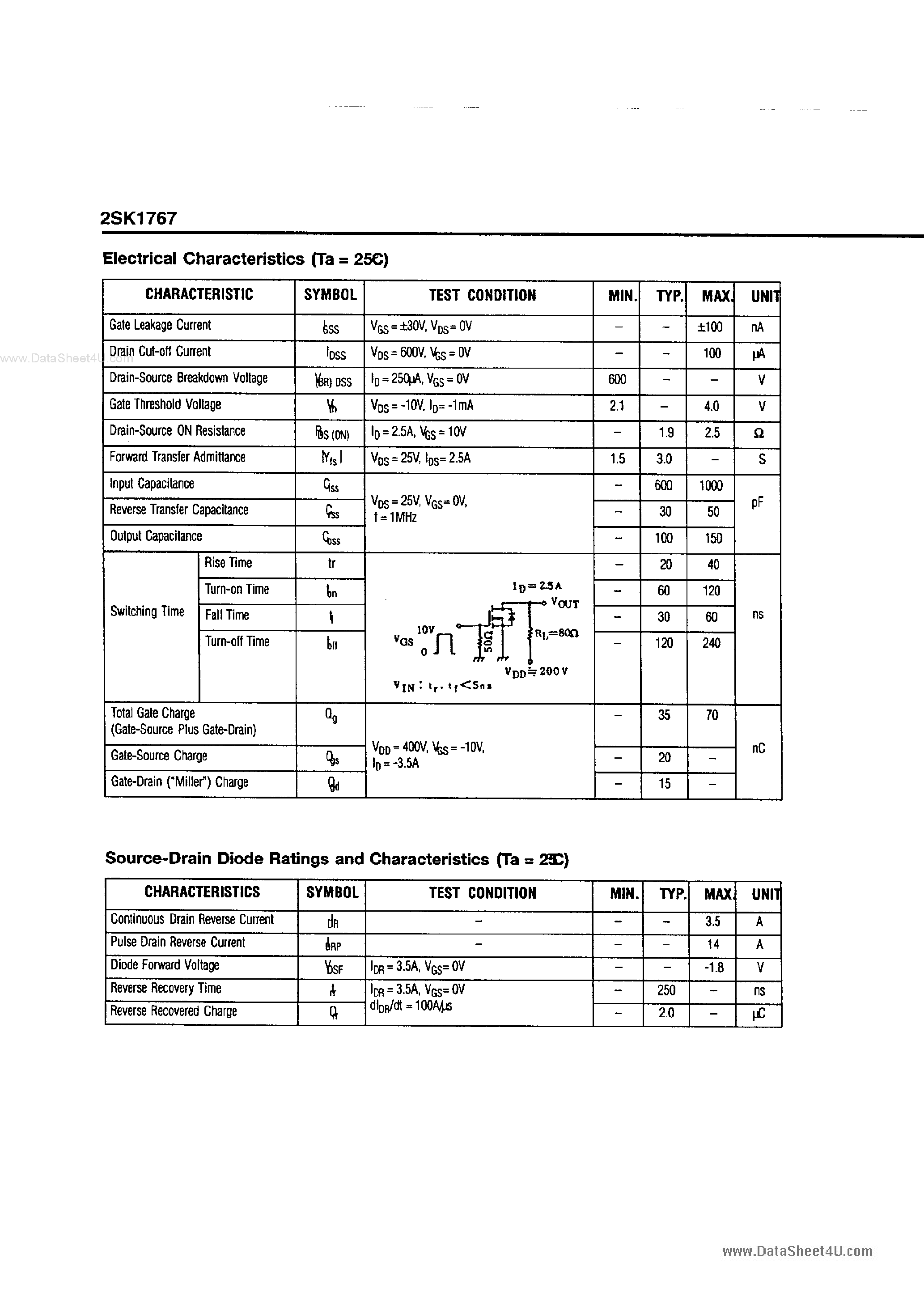 Datasheet 2SK1767 - Field Effect Transistor page 2