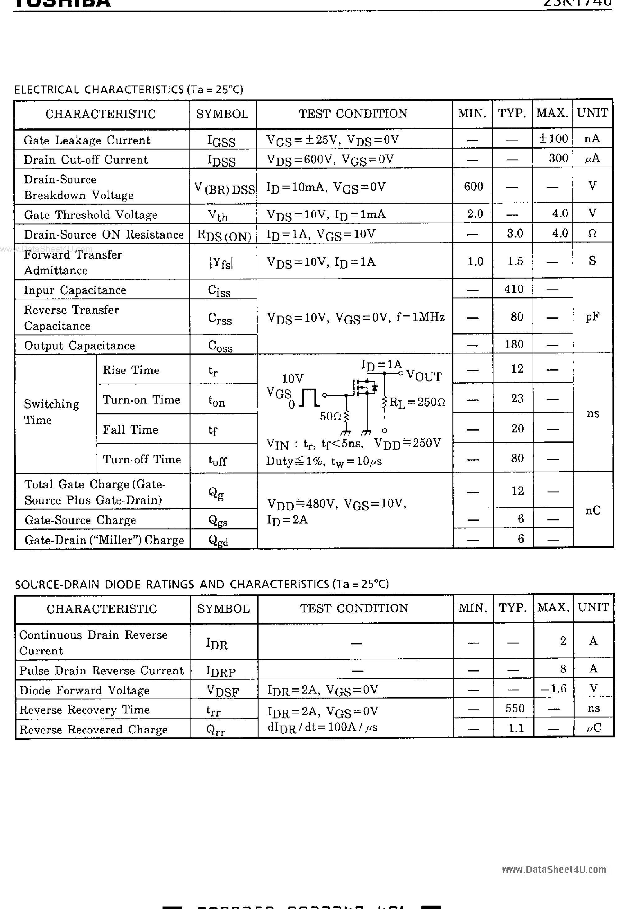 Datasheet 2SK1746 - Field Effect Transistor page 2