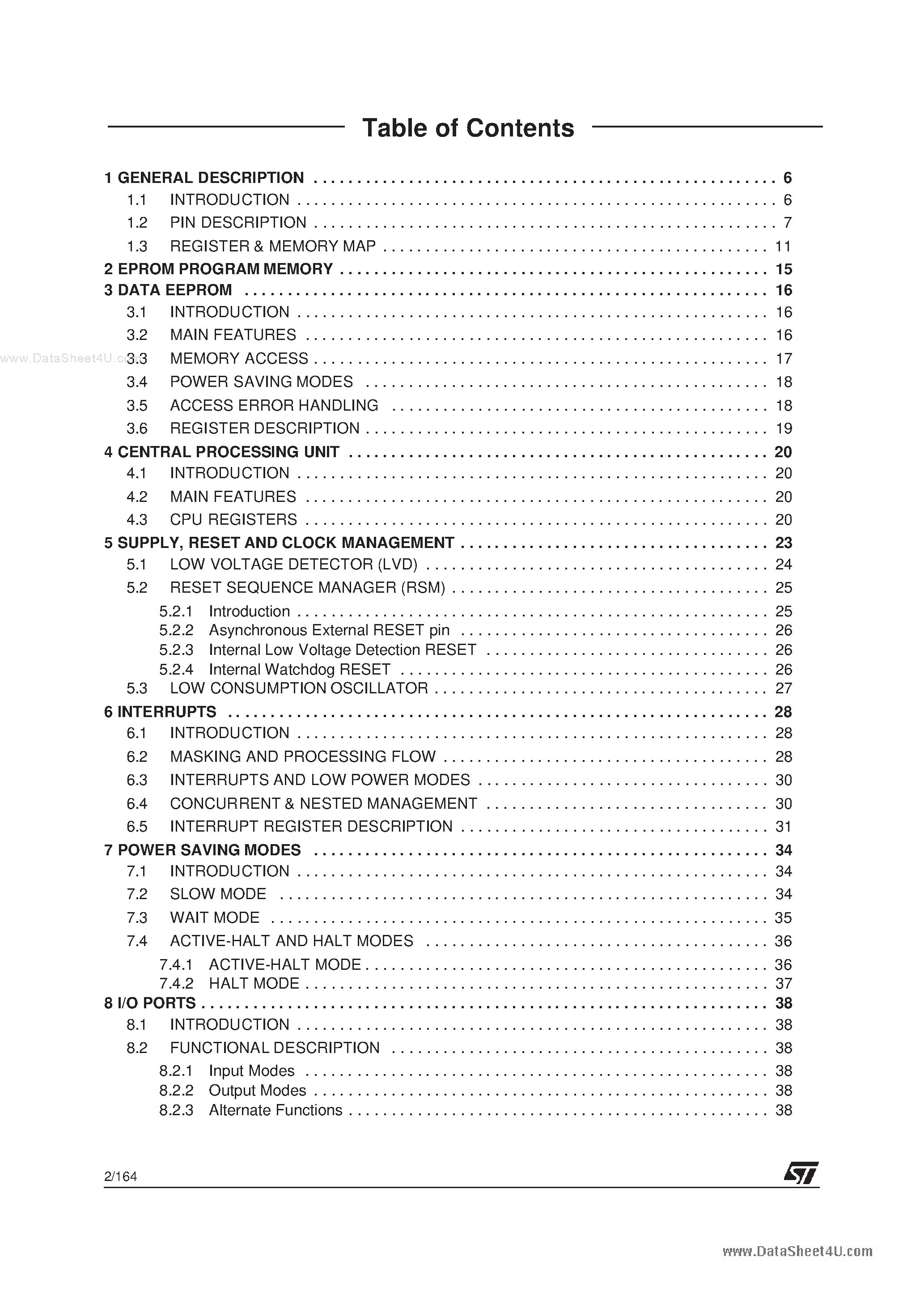 Datasheet ST72311R - (ST72xxxR) 8-BIT MCU page 2