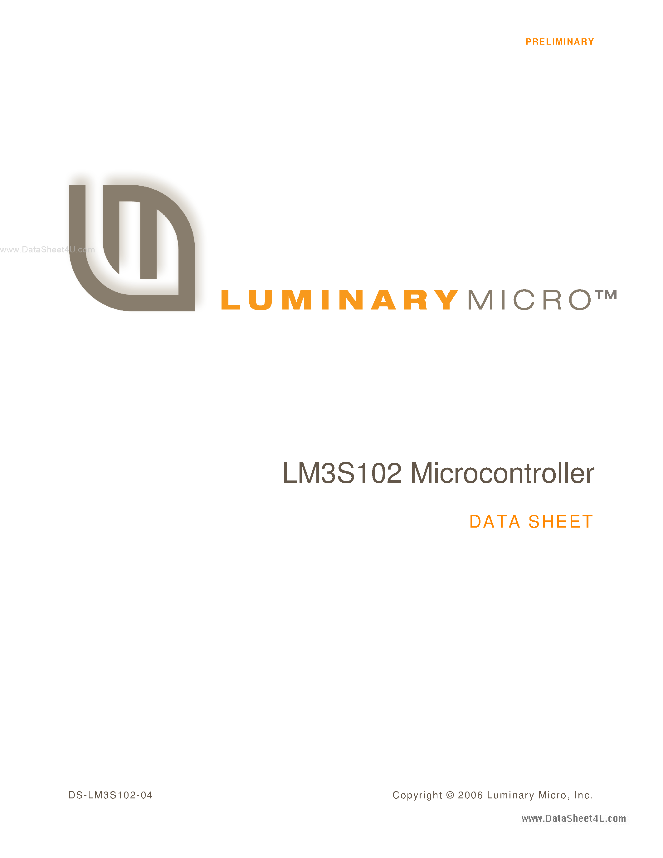 Даташит LM3S102 - Microcontroller страница 1