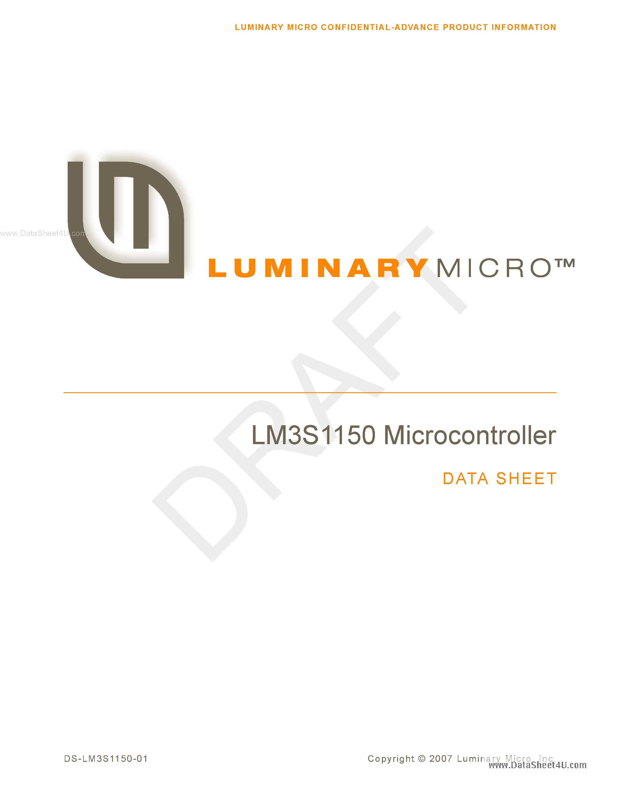 Даташит LM3S1150 - Microcontroller страница 1