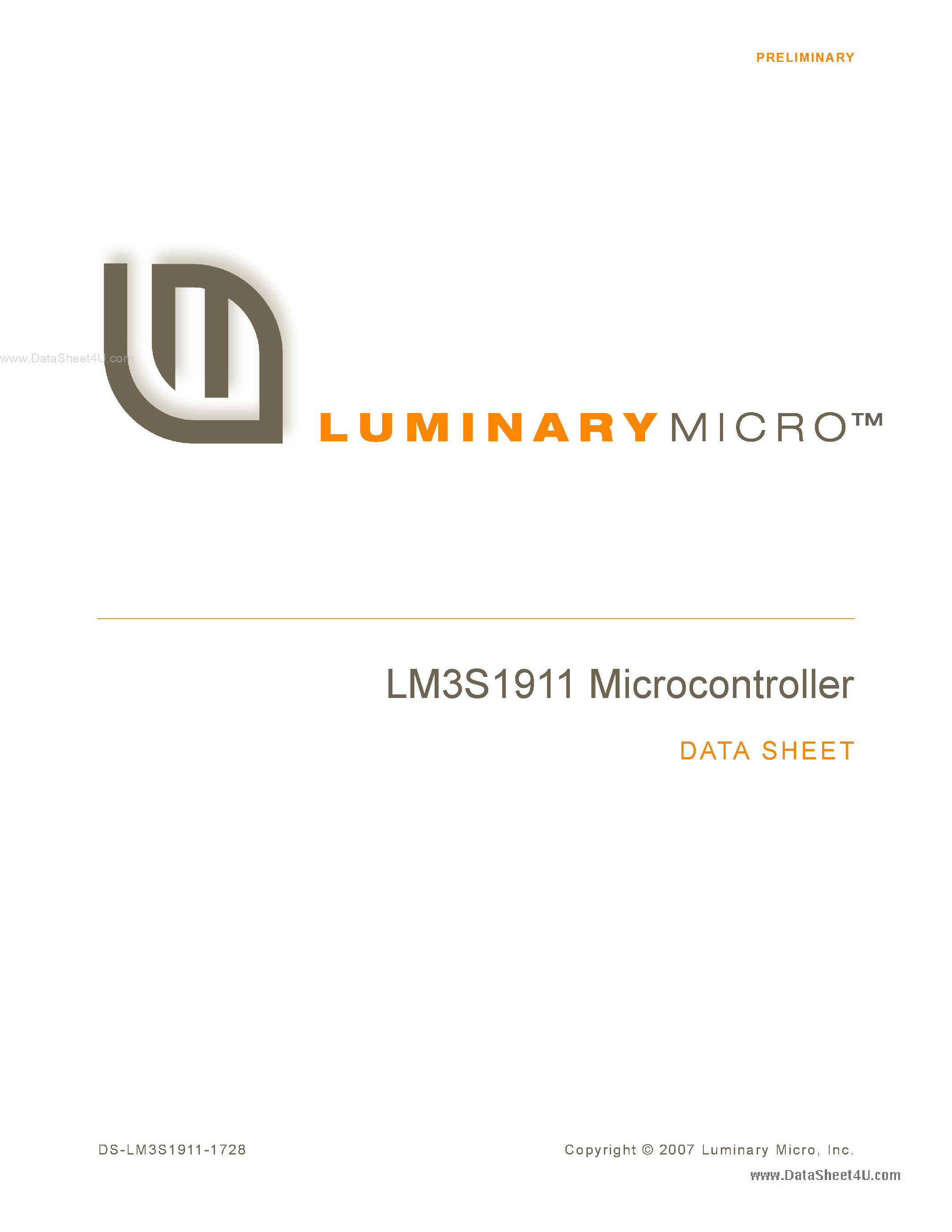 Даташит LM3S1191 - Microcontroller страница 1