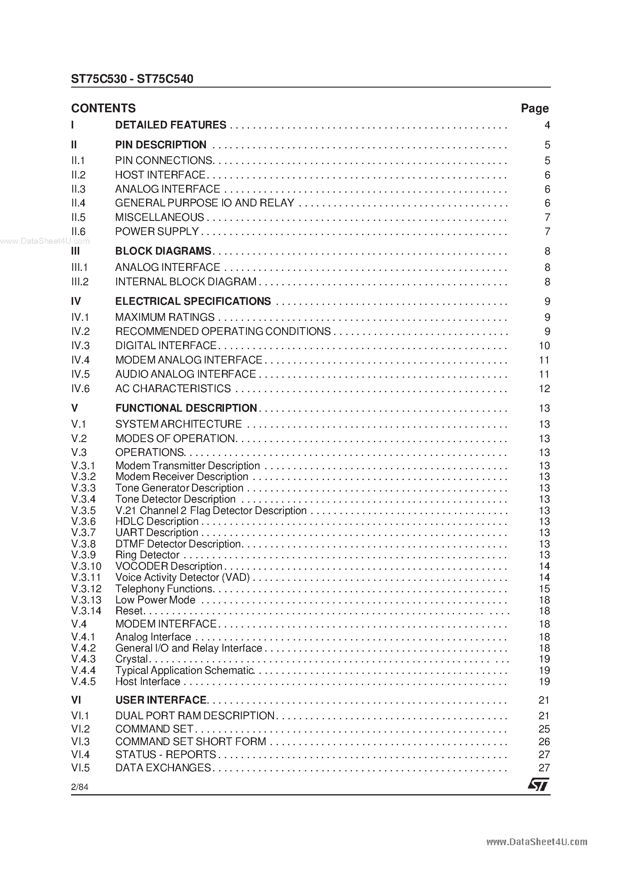 Datasheet ST75C540 - SUPER INTEGRATED DEVICES page 2