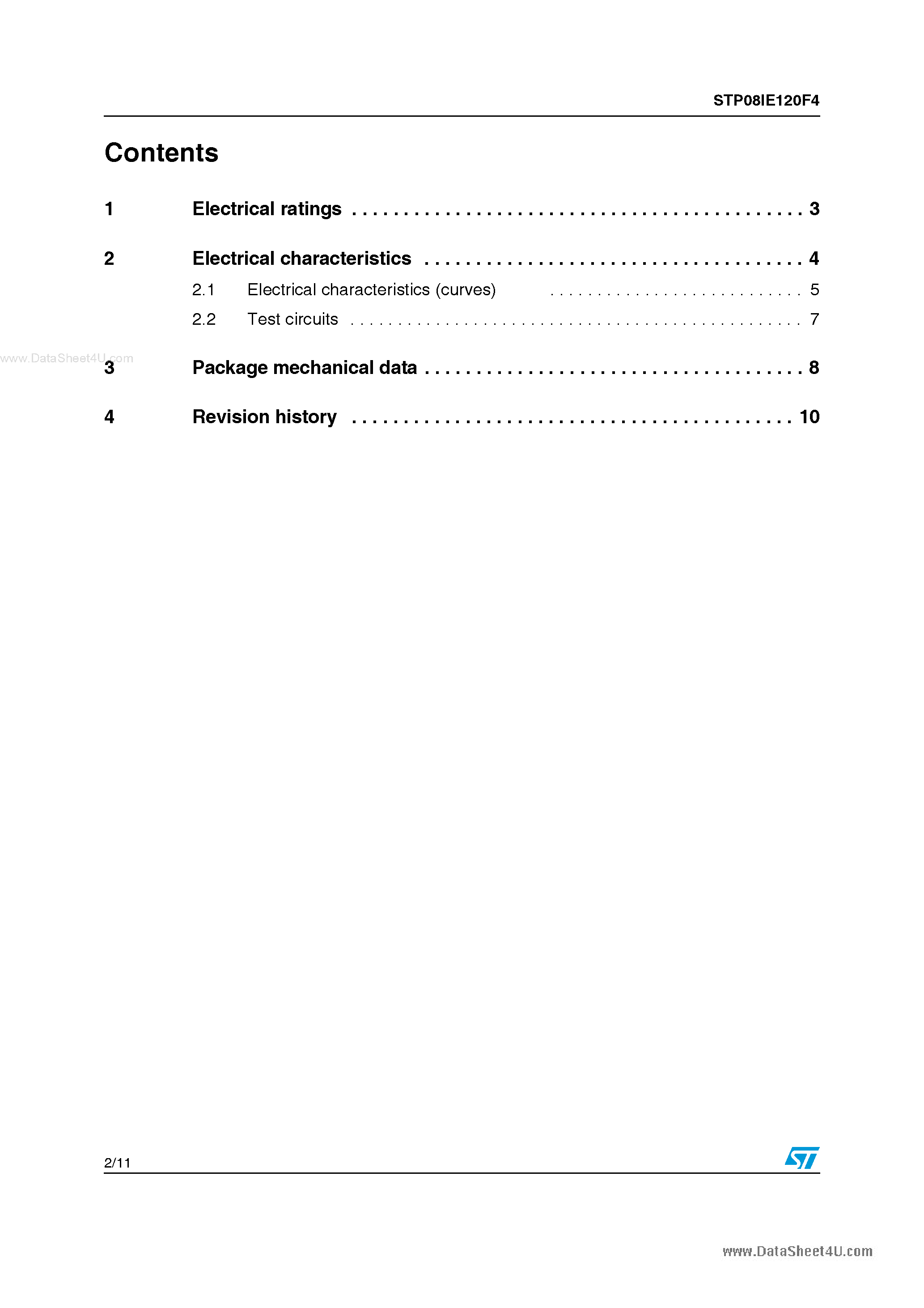 Datasheet STP08IE120F4 - Emitter Switched Bipolar Transistor page 2