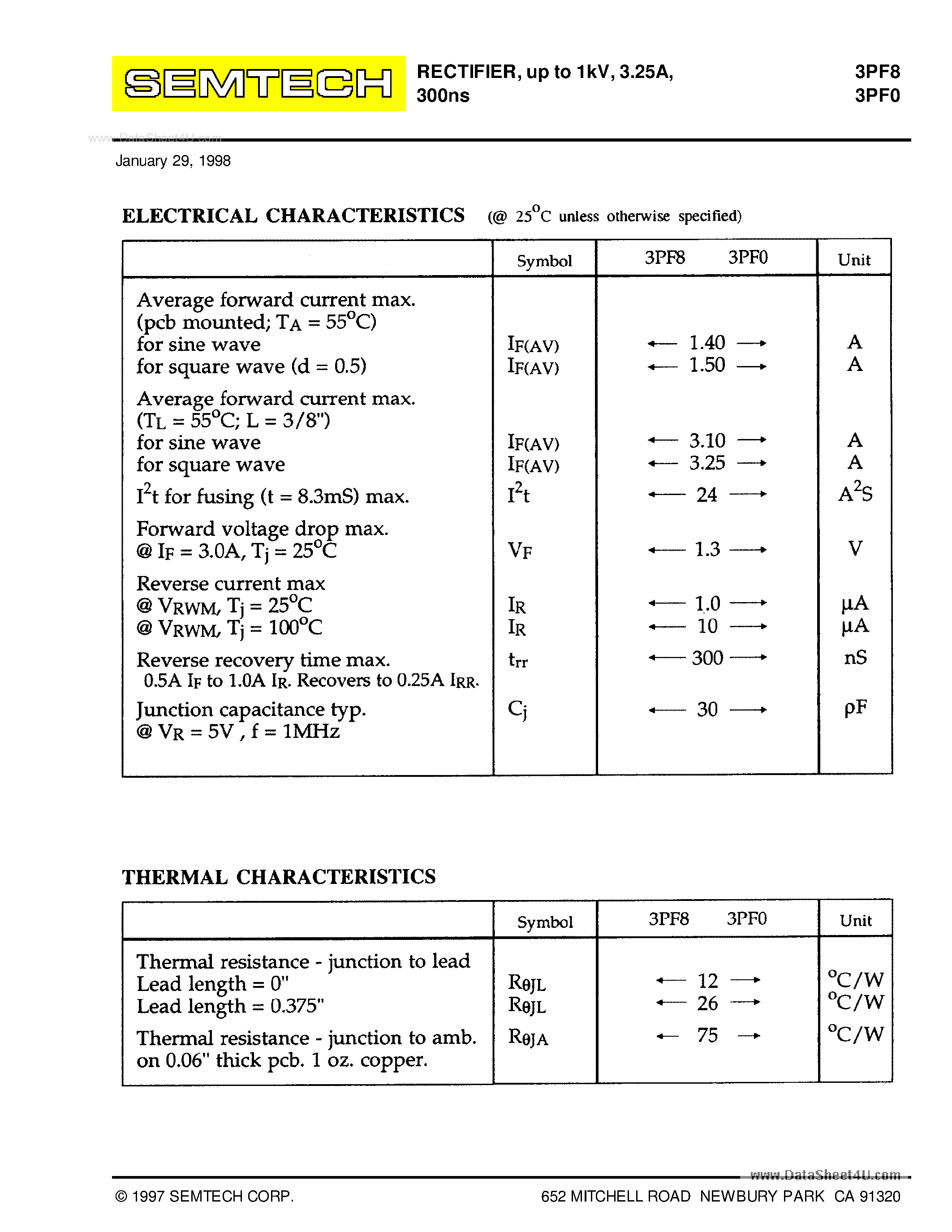 Datasheet 3PF0 - (3PF0 / 3PF8) RECTIFIE page 2