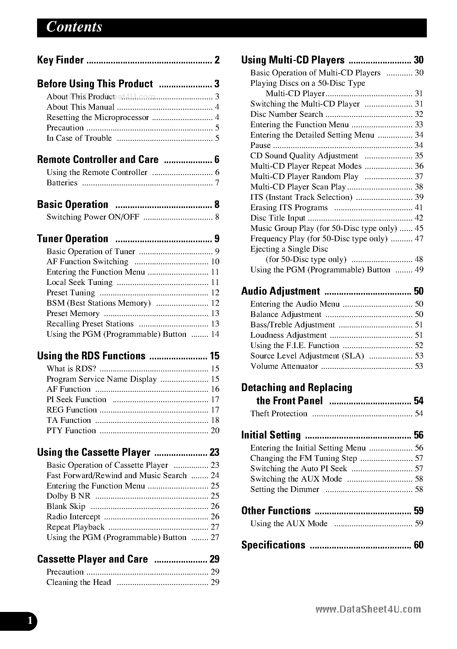 Datasheet KEH-P6600R-W - Multi-CD control High power cassette player with RDS tuner page 2