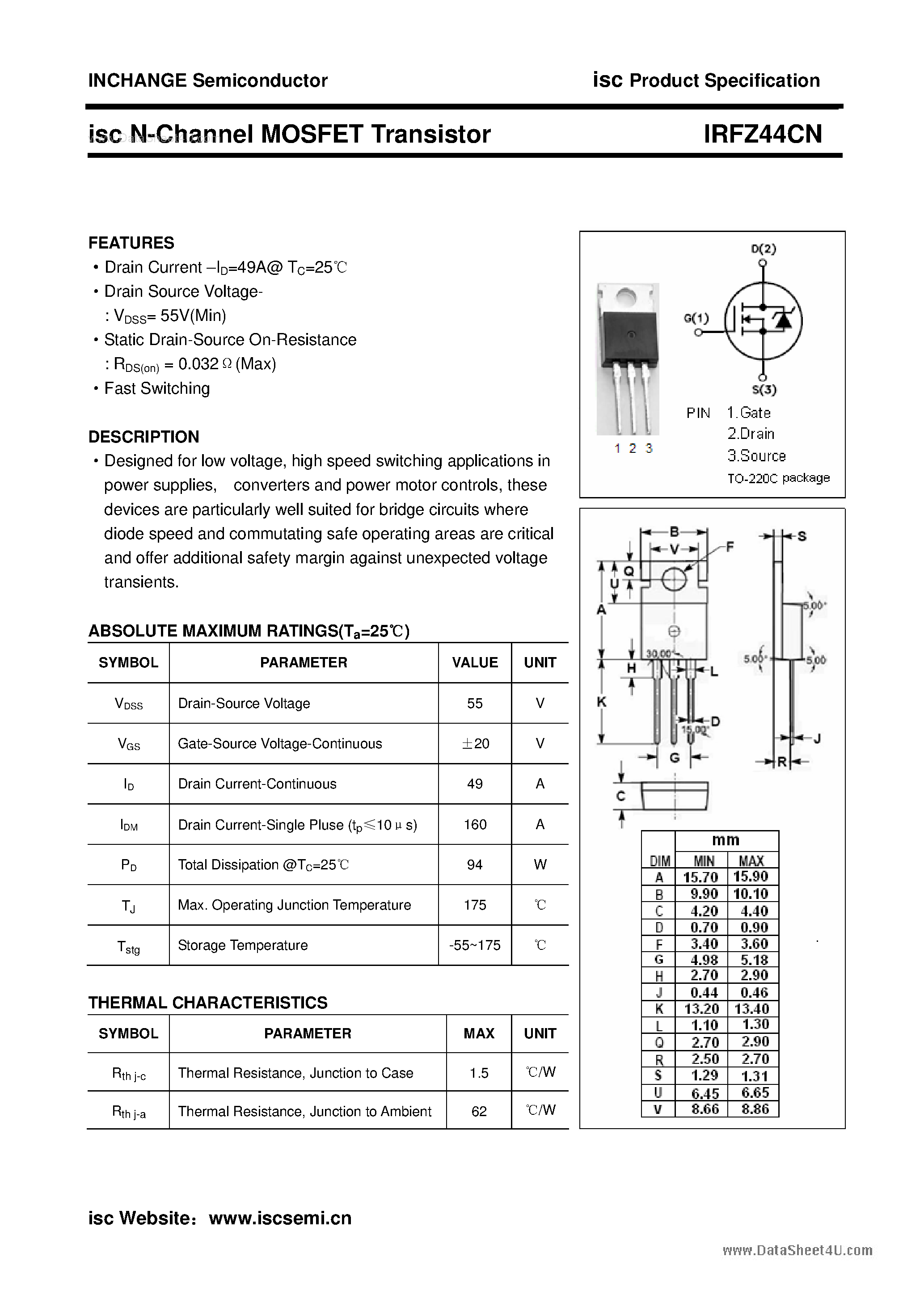 Irfz44n datasheet на русском схема