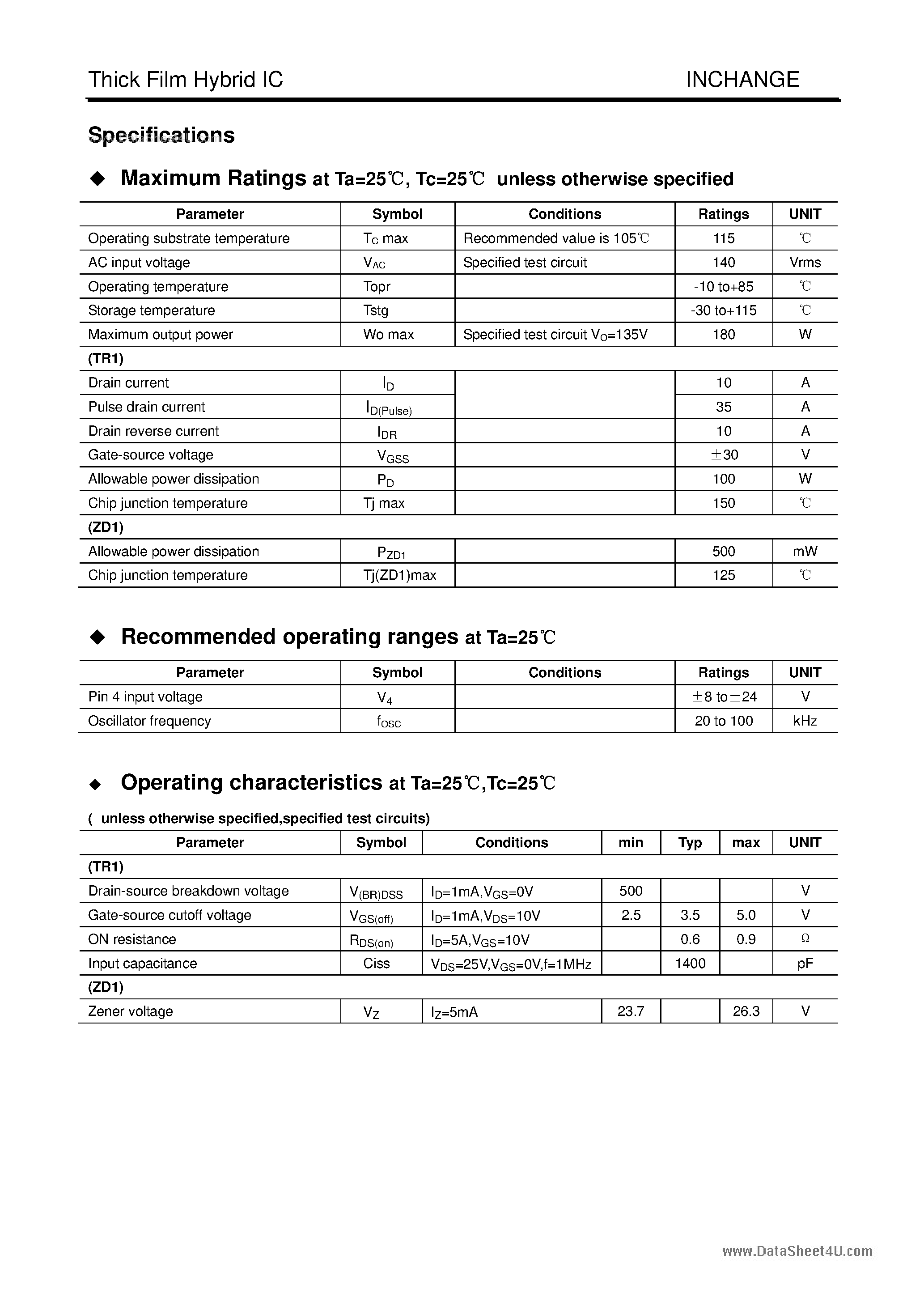 Datasheet STK73902 - Self-Excitation Type Feedback Control Switching Regulator page 2