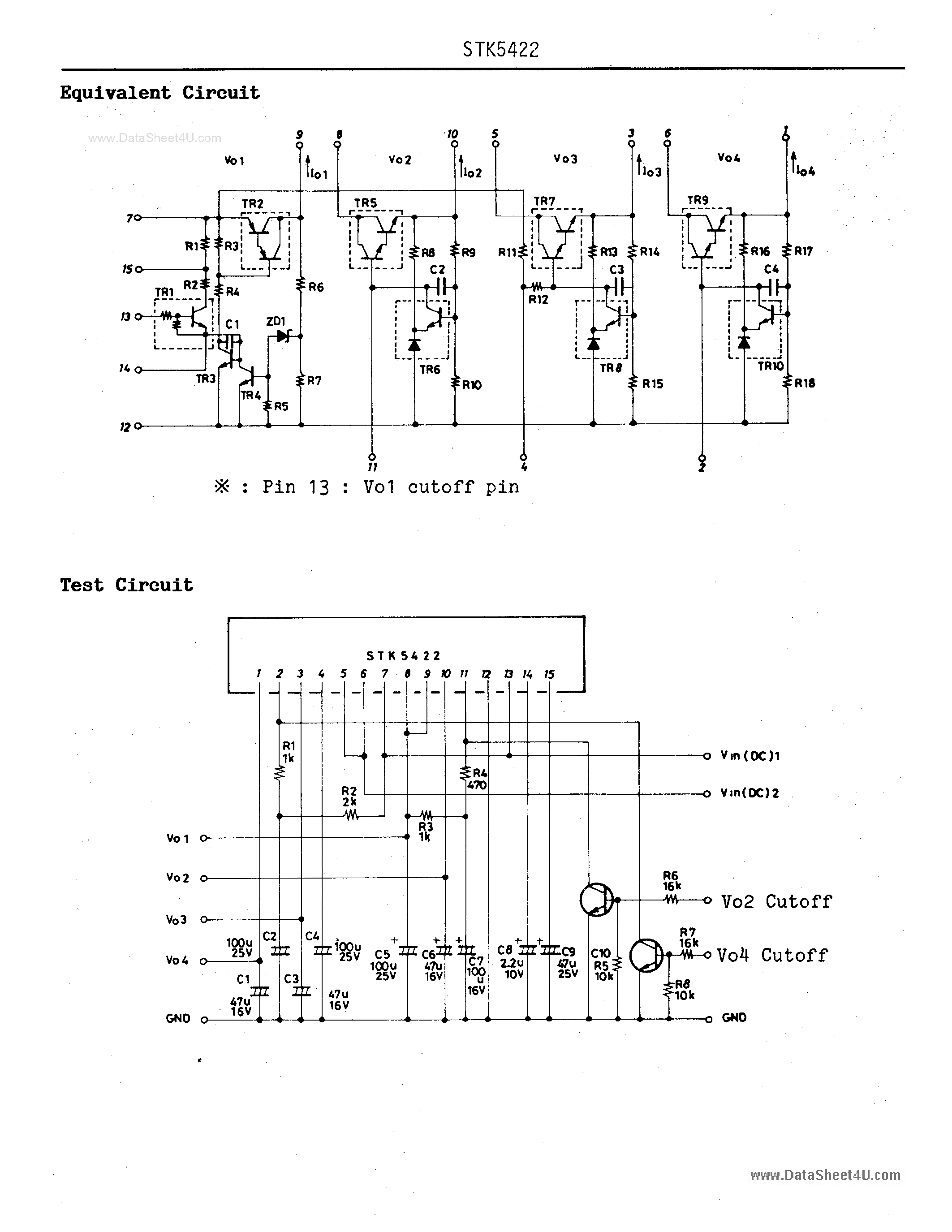 Datasheet STK5422 - 4-Output Series Regulator page 2