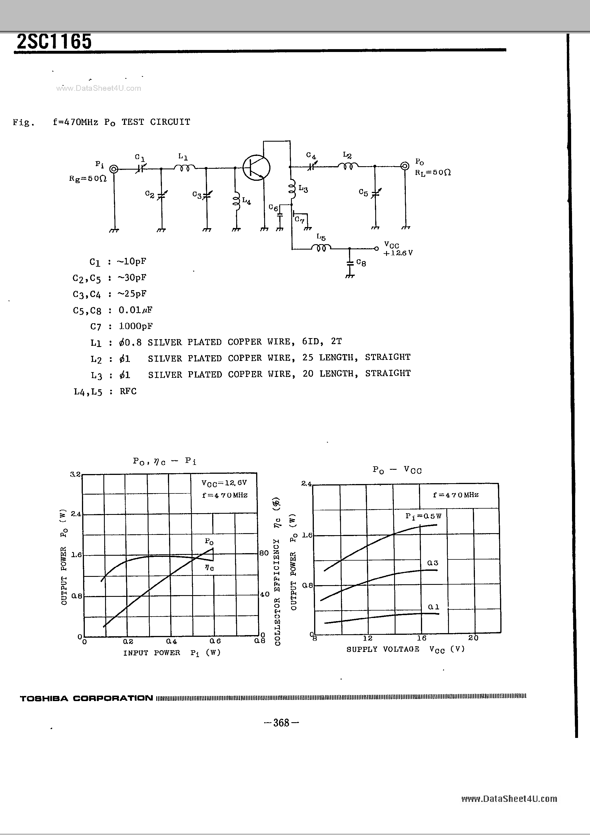 Datasheet 2SC1165 - UHF Band Power Amplifier Applications page 2