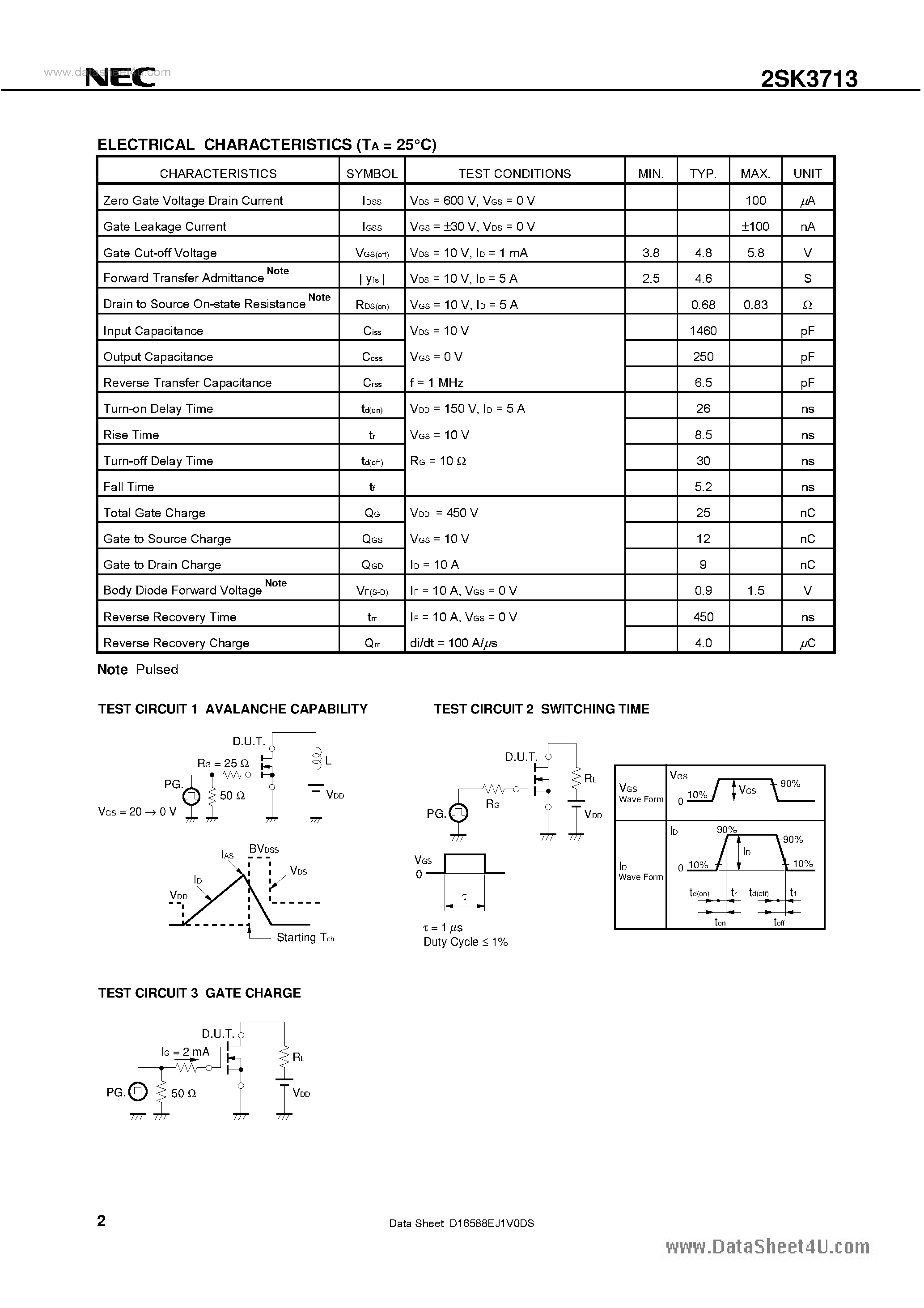 Datasheet K3713 - Search -----> 2SK3713 page 2