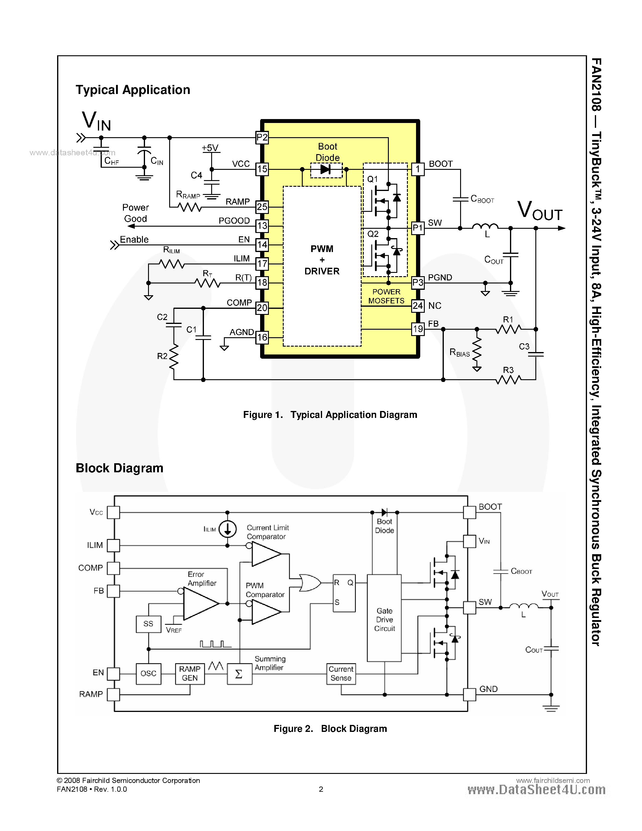 Даташит FAN2108 - Integrated Synchronous Buck Regulator страница 2