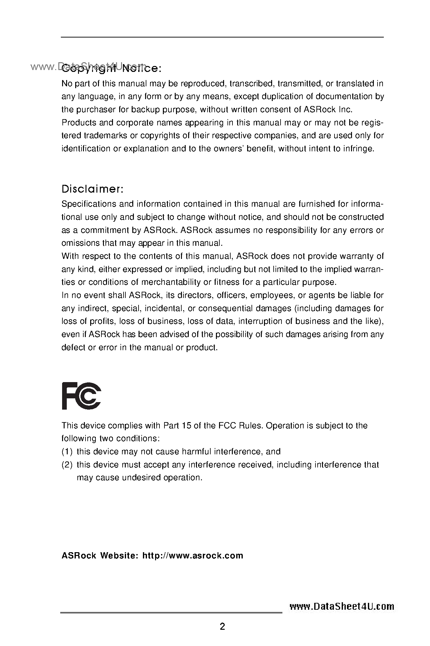 Даташит на микросхему P4I65GV страница 2 Даташит P4I65GV - User Manual страница 2