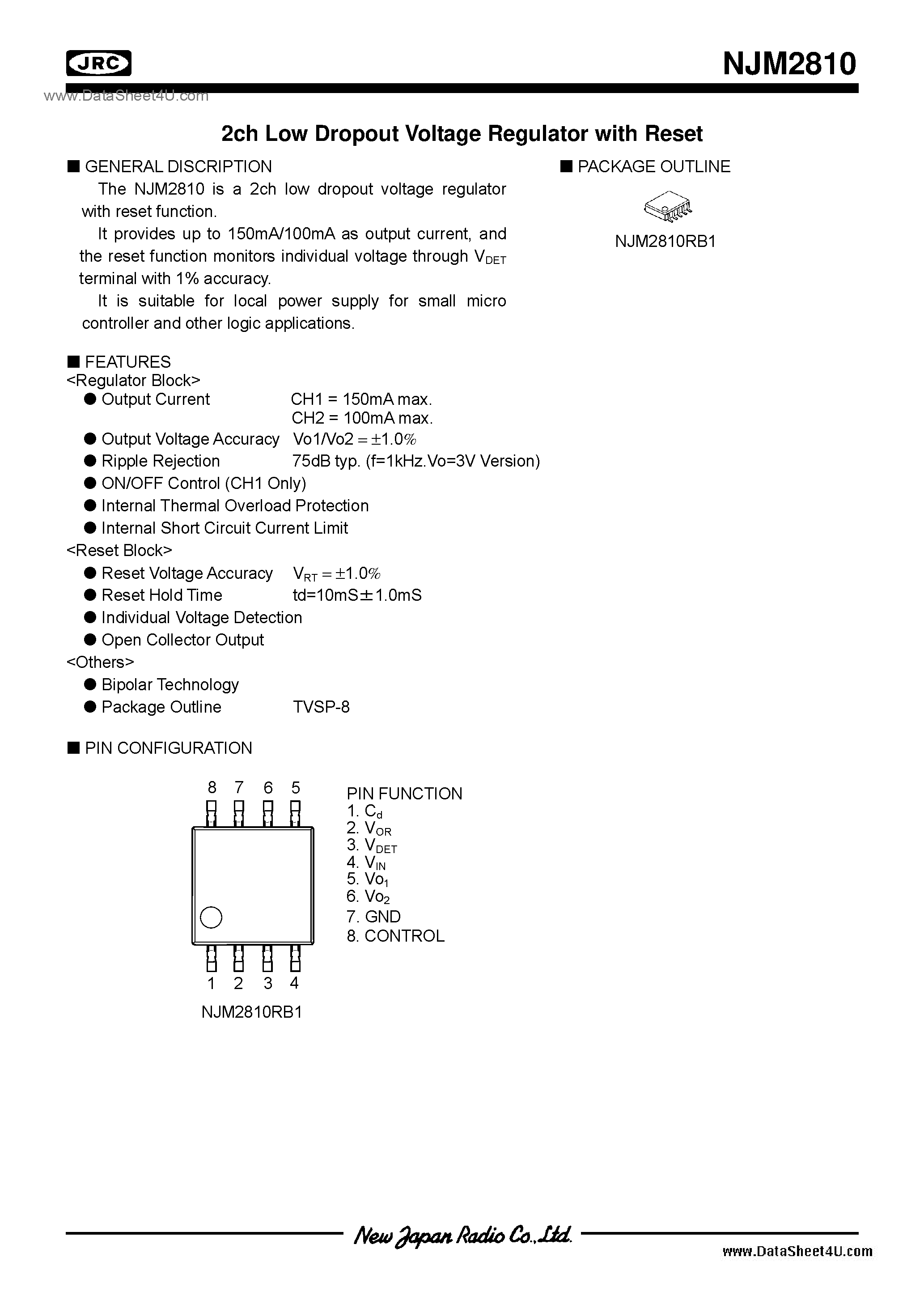 Даташит NJM2810 - 2.1 страница 1