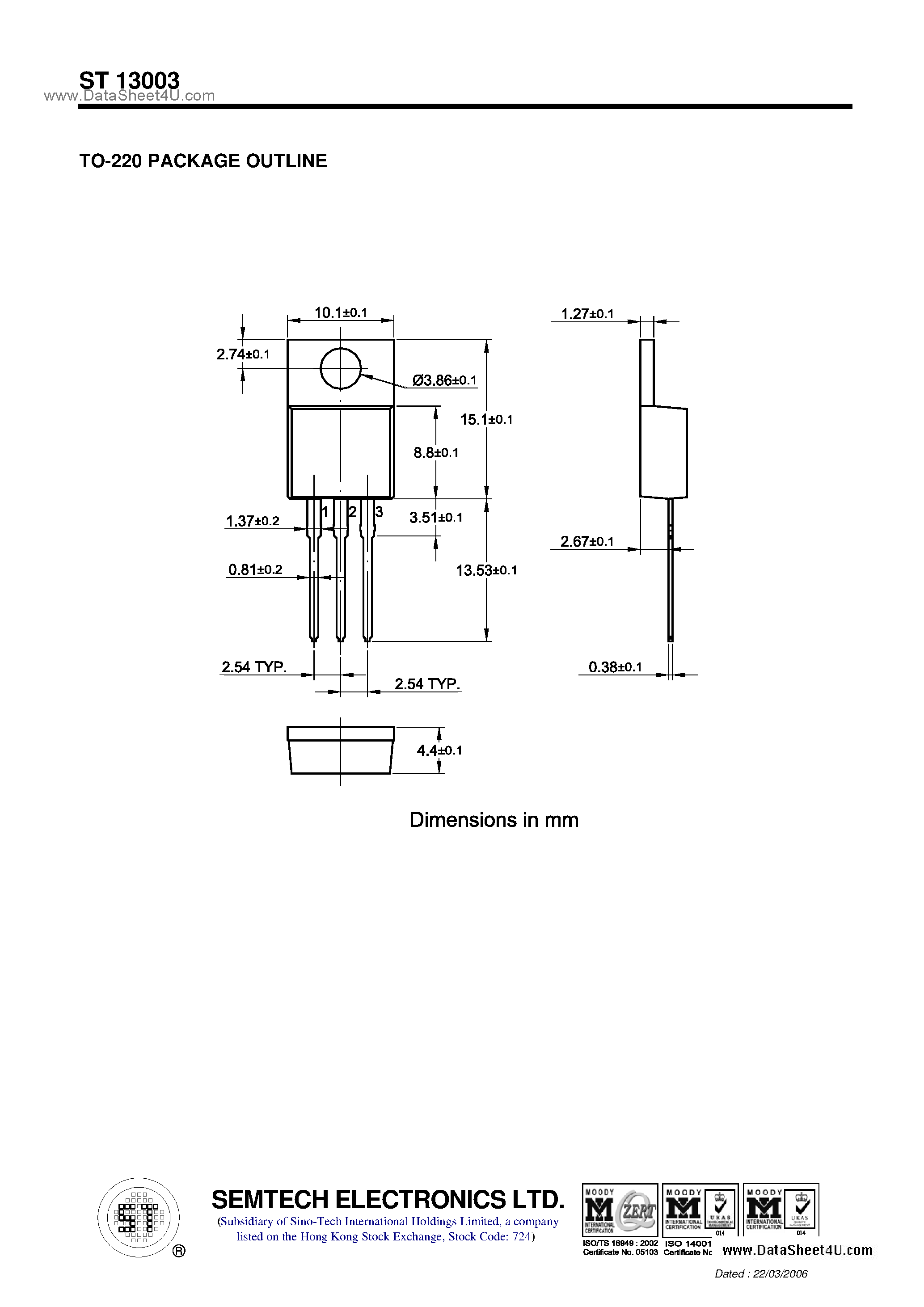 Datasheet ST13003 - NPN Silicon Epitaxial Planar Transistor page 2