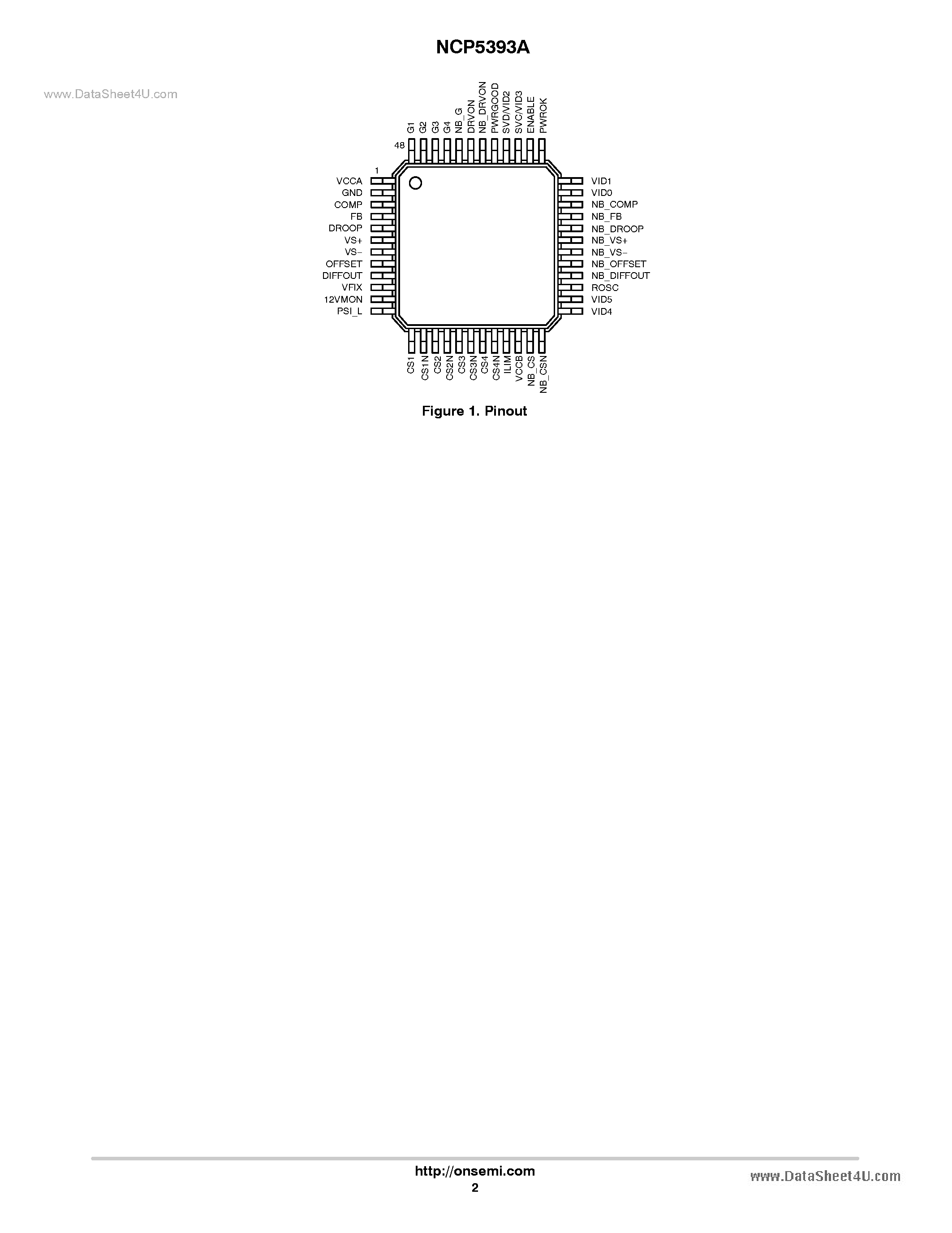 Даташит NCP5393A - 2/3/4-Phase Controller страница 2