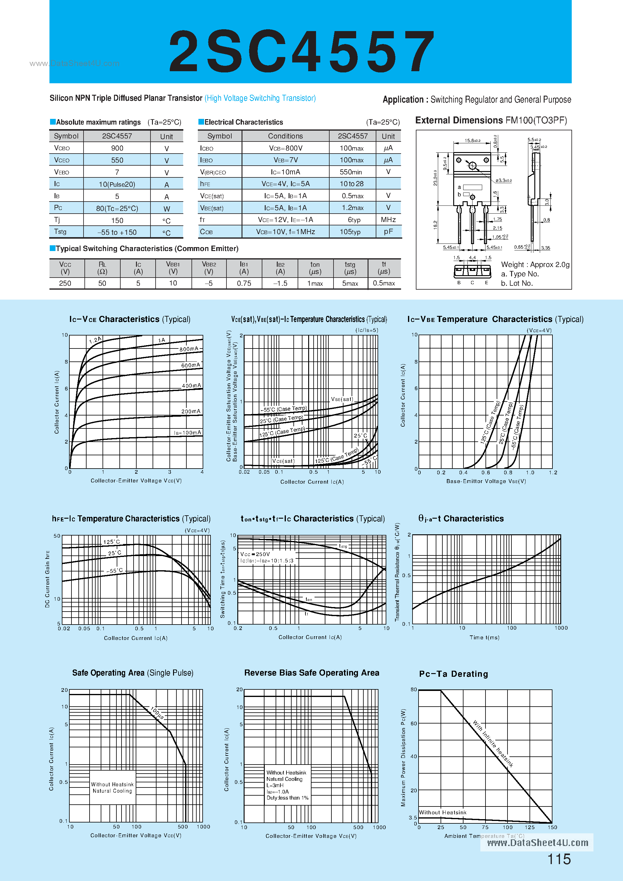 Datasheet C4557 page 1 Datasheet C4557 - Search -----> 2SC4557 page 1