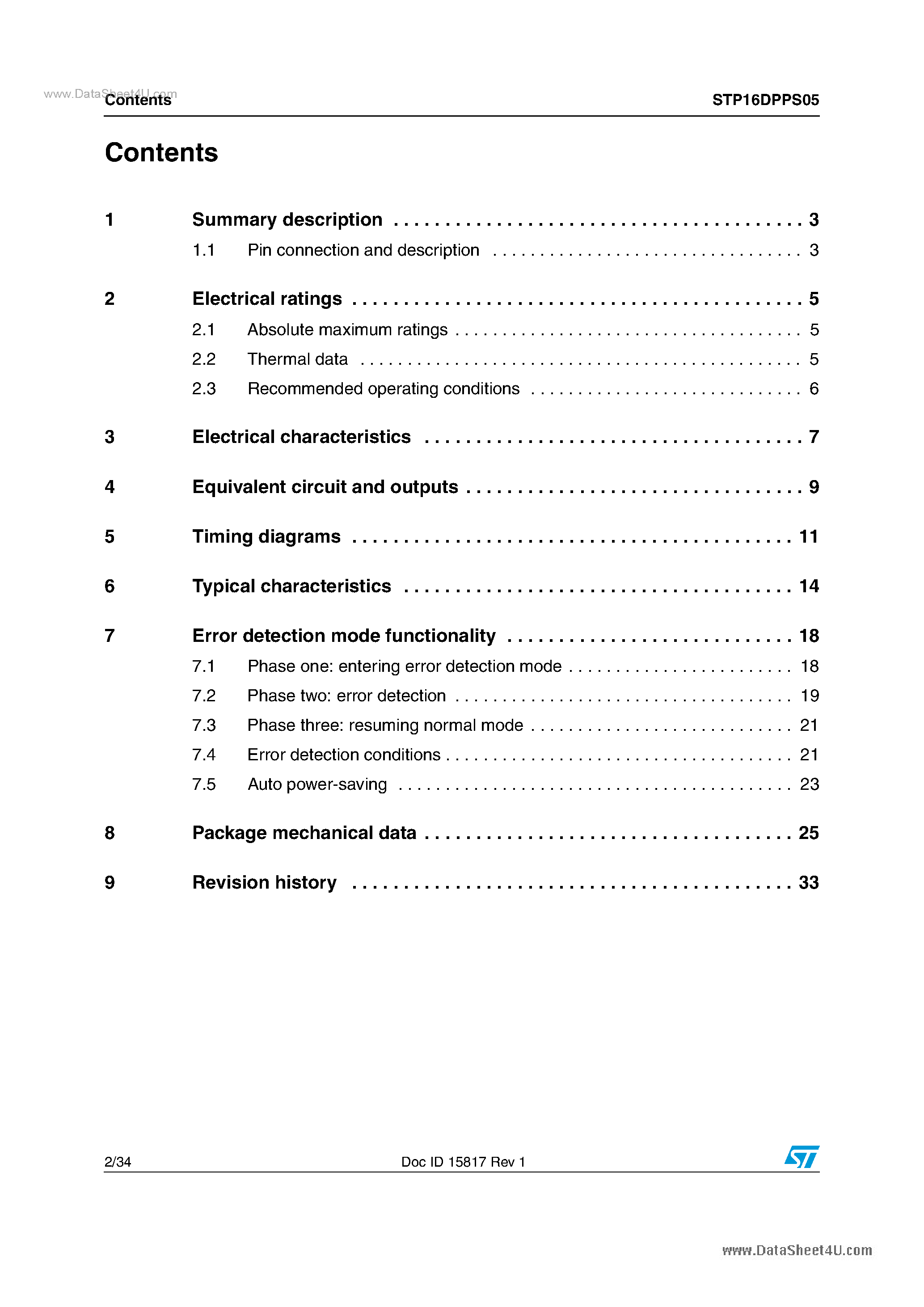 Datasheet STP16DPPS05 - LED Drivers page 2