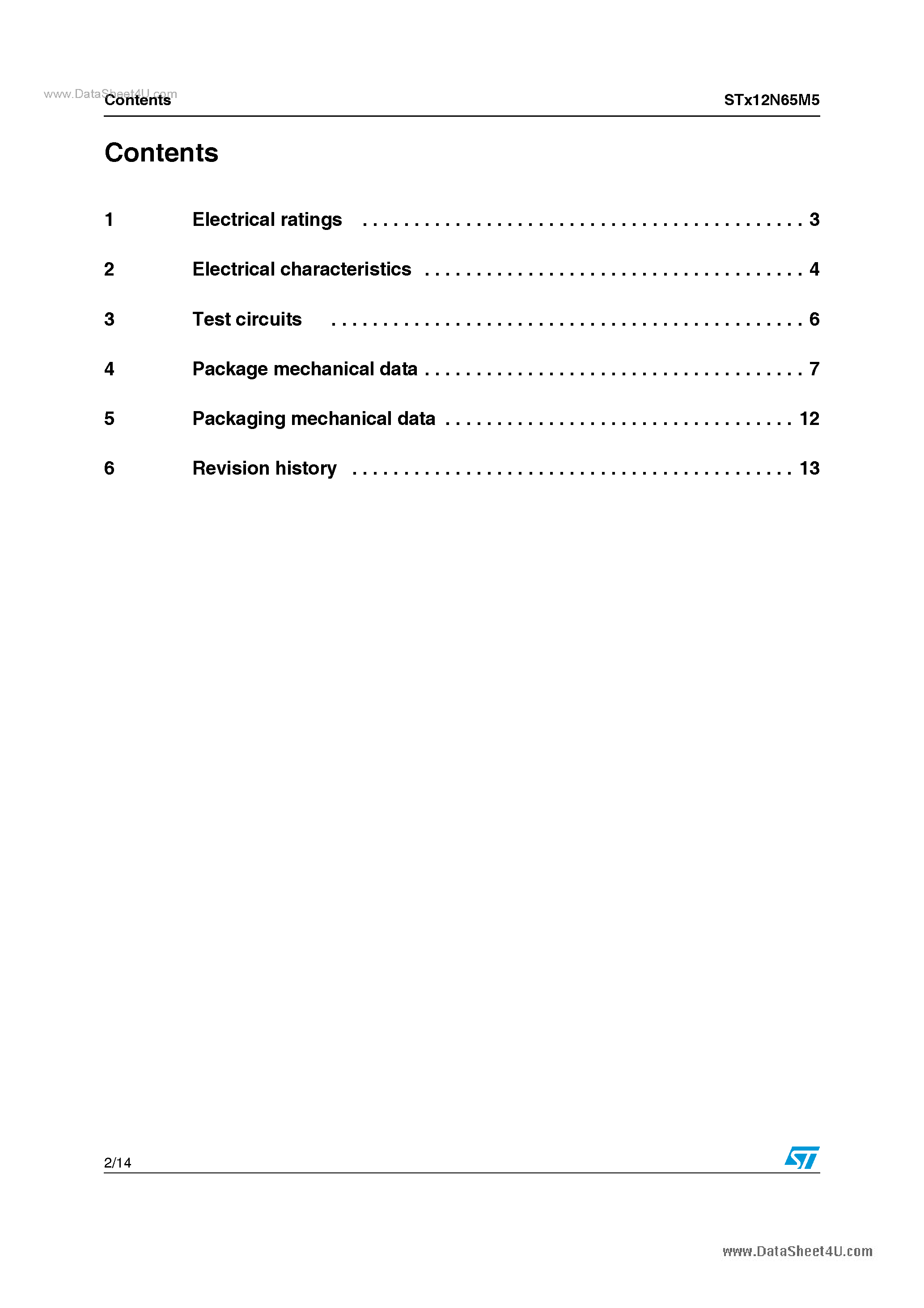 Datasheet STU12N65M5 - Power MOSFETs page 2