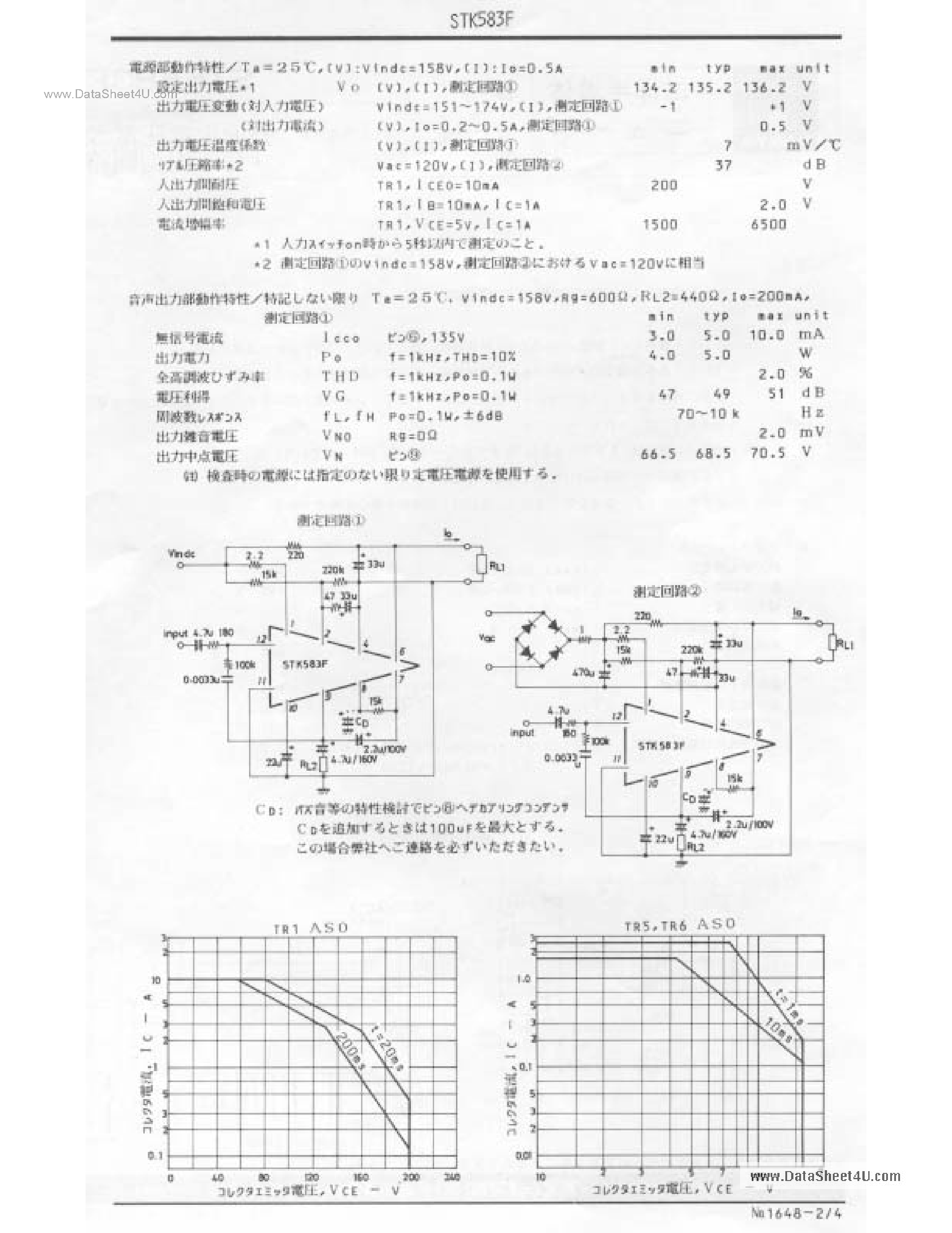 Datasheet STK-583F - Fixed Positive Voltage Regulator page 2