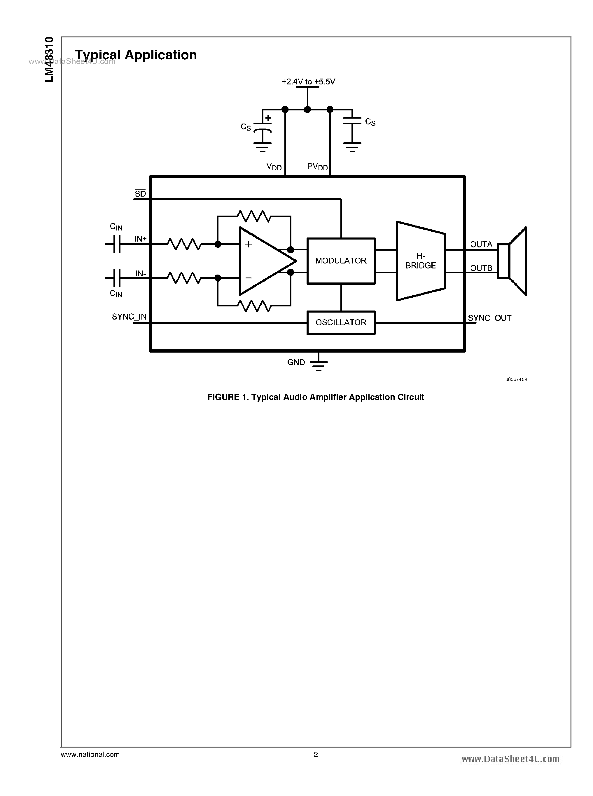 Даташит LM48310 - Class D Audio Power Amplifier страница 2