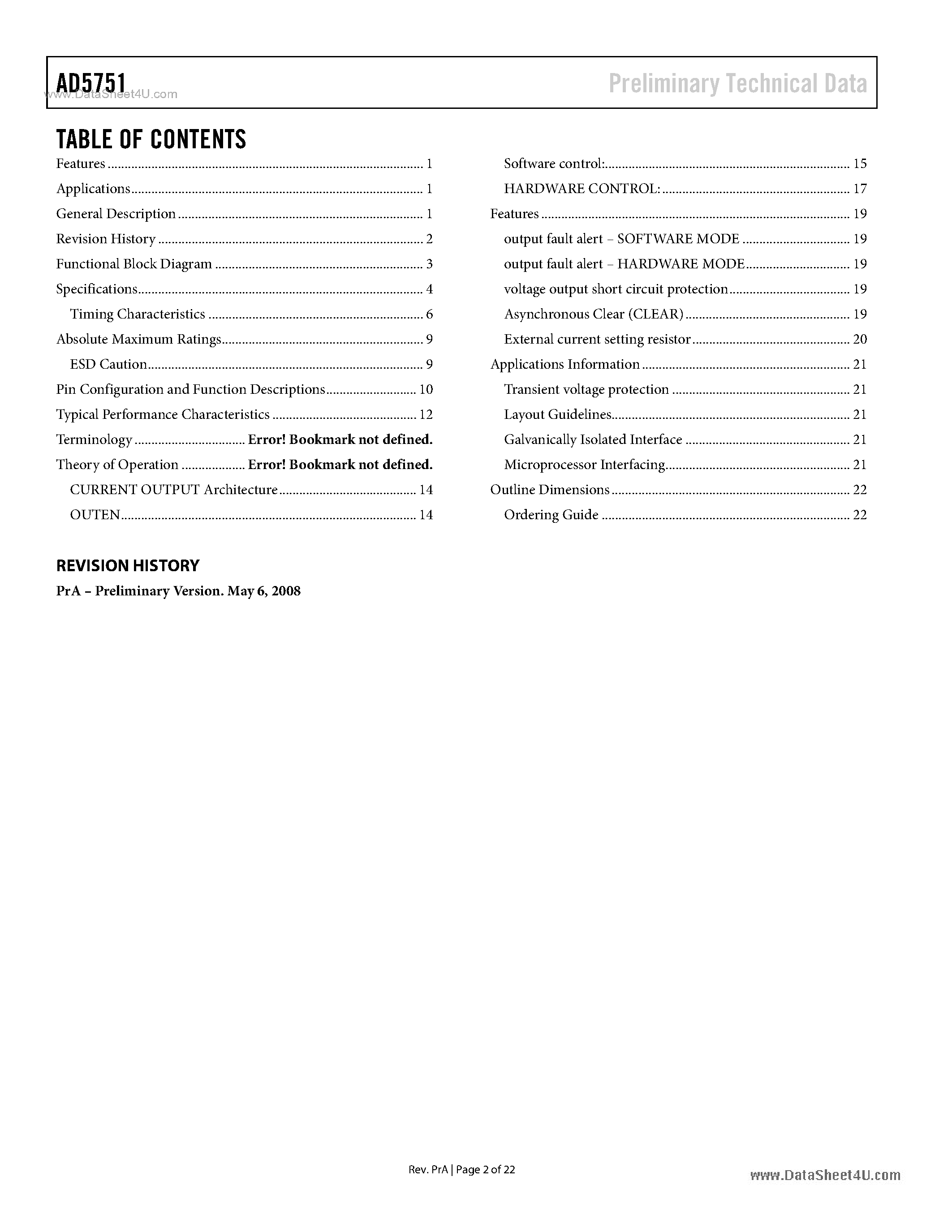 Datasheet AD5751 - Industrial I/V Output Driver page 2